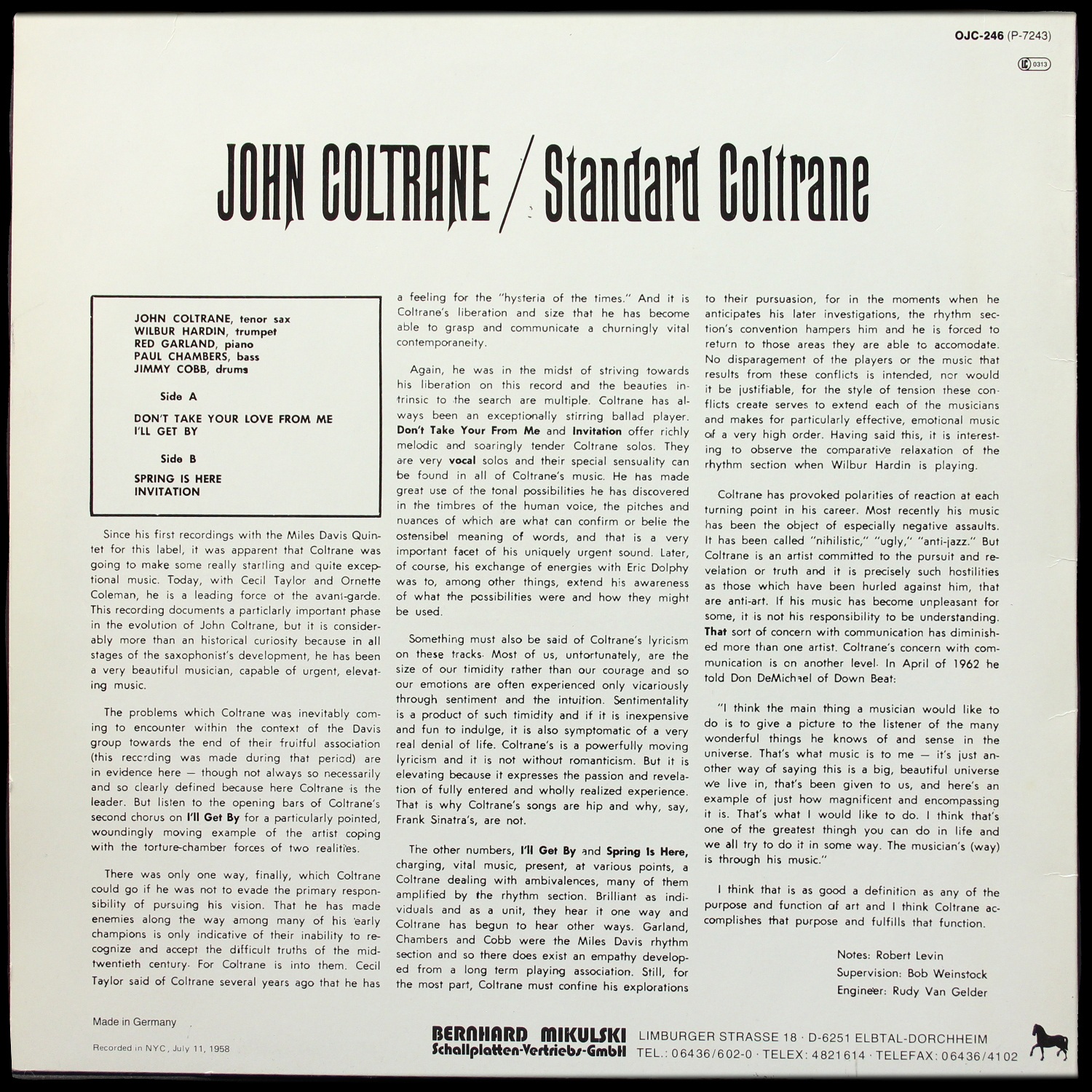 LP John Coltrane — Standard Coltrane фото 2