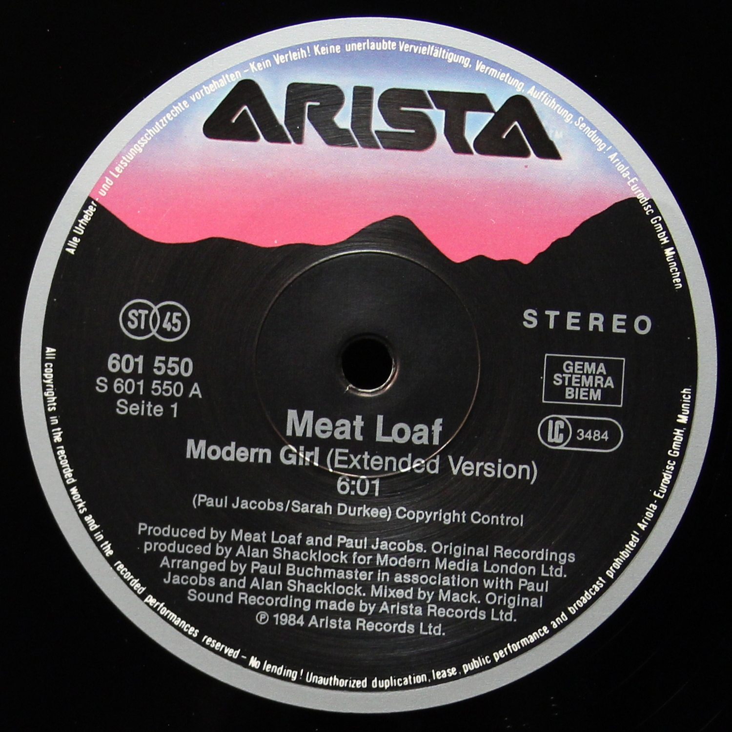 LP Meat Loaf — Modern Girl (макси сингл) фото 2