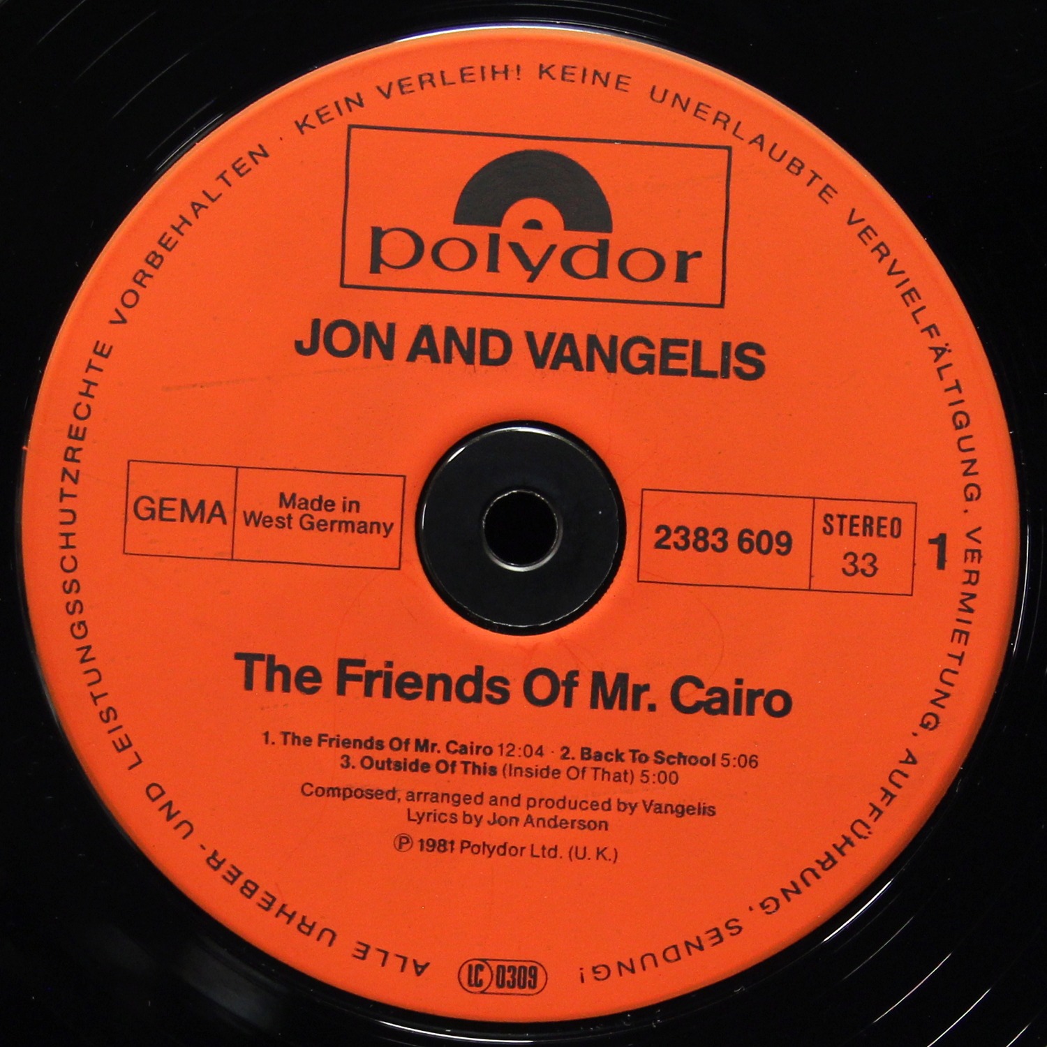 LP Jon & Vangelis — Friends Of Mr. Cairo фото 2