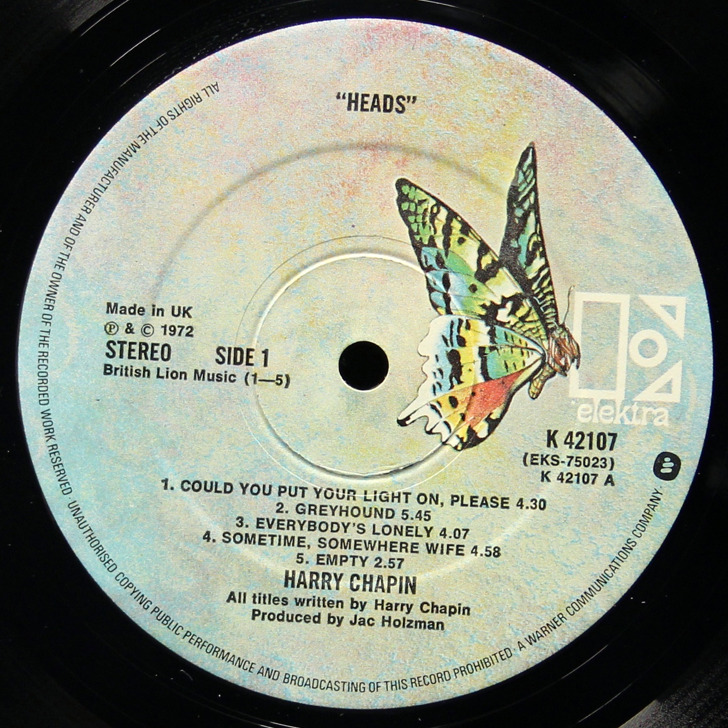 LP Harry Chapin — Heads & Tales фото 3