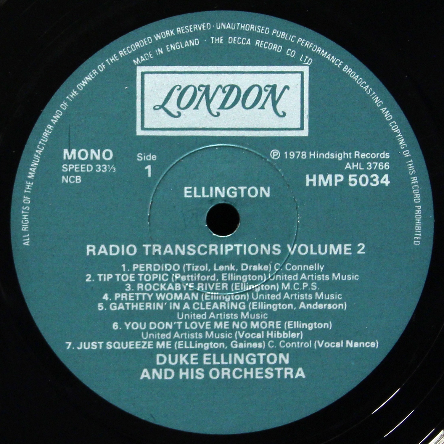 LP Duke Ellington And His Orchestra — Radio Transcriptions Vol. 2 (моно) фото 3