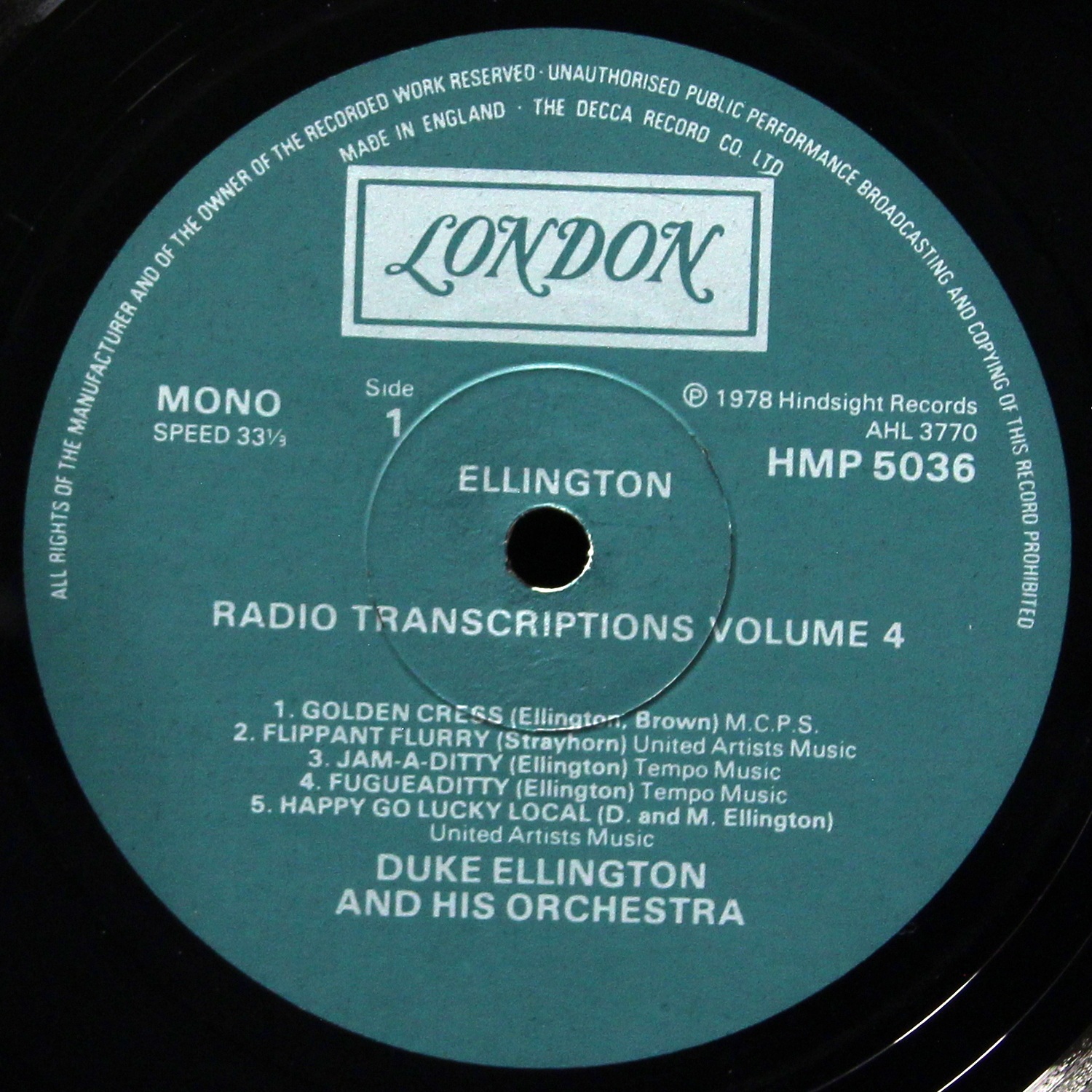 LP Duke Ellington And His Orchestra — Radio Transcriptions Vol.4 (моно) фото 2