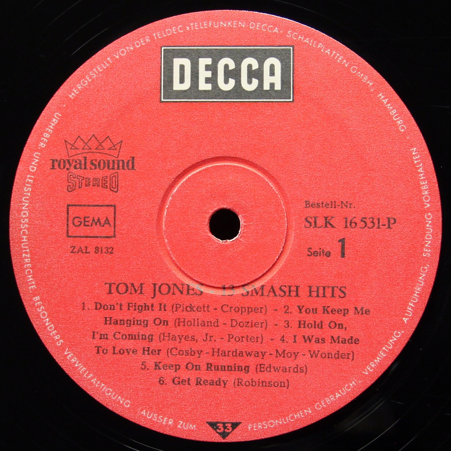 LP Tom Jones — 13 Smash Hits фото 2