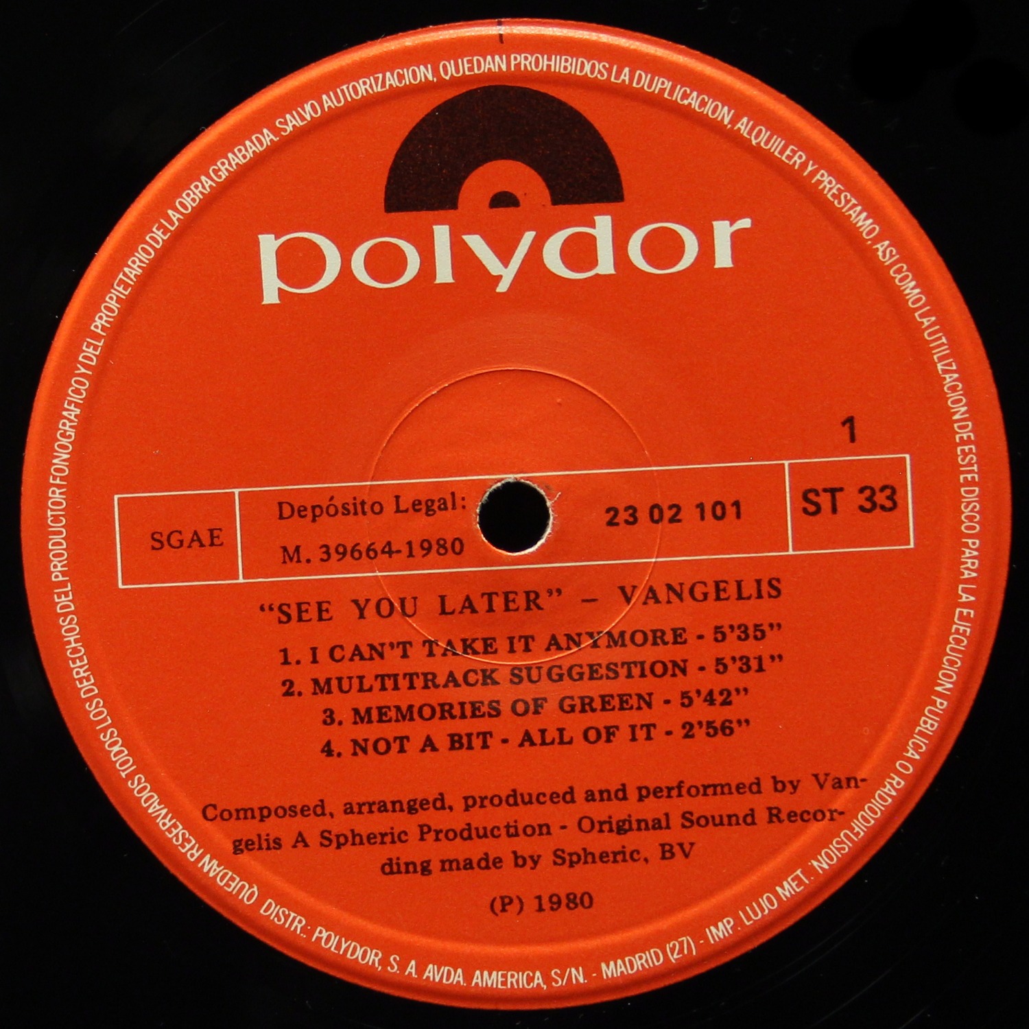 LP Vangelis — See You Later фото 2