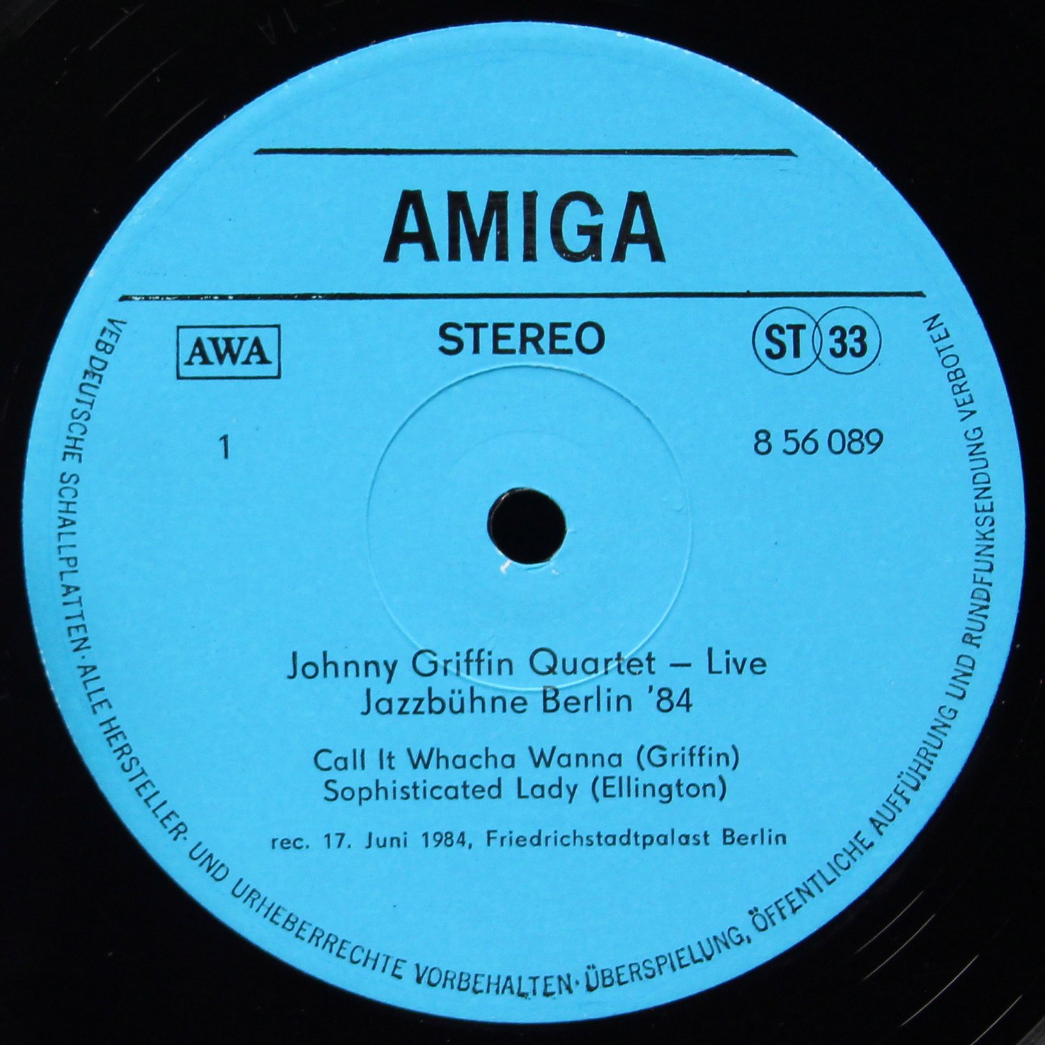 LP Johnny Griffin — Live · Jazzbuhne Berlin '84 фото 3