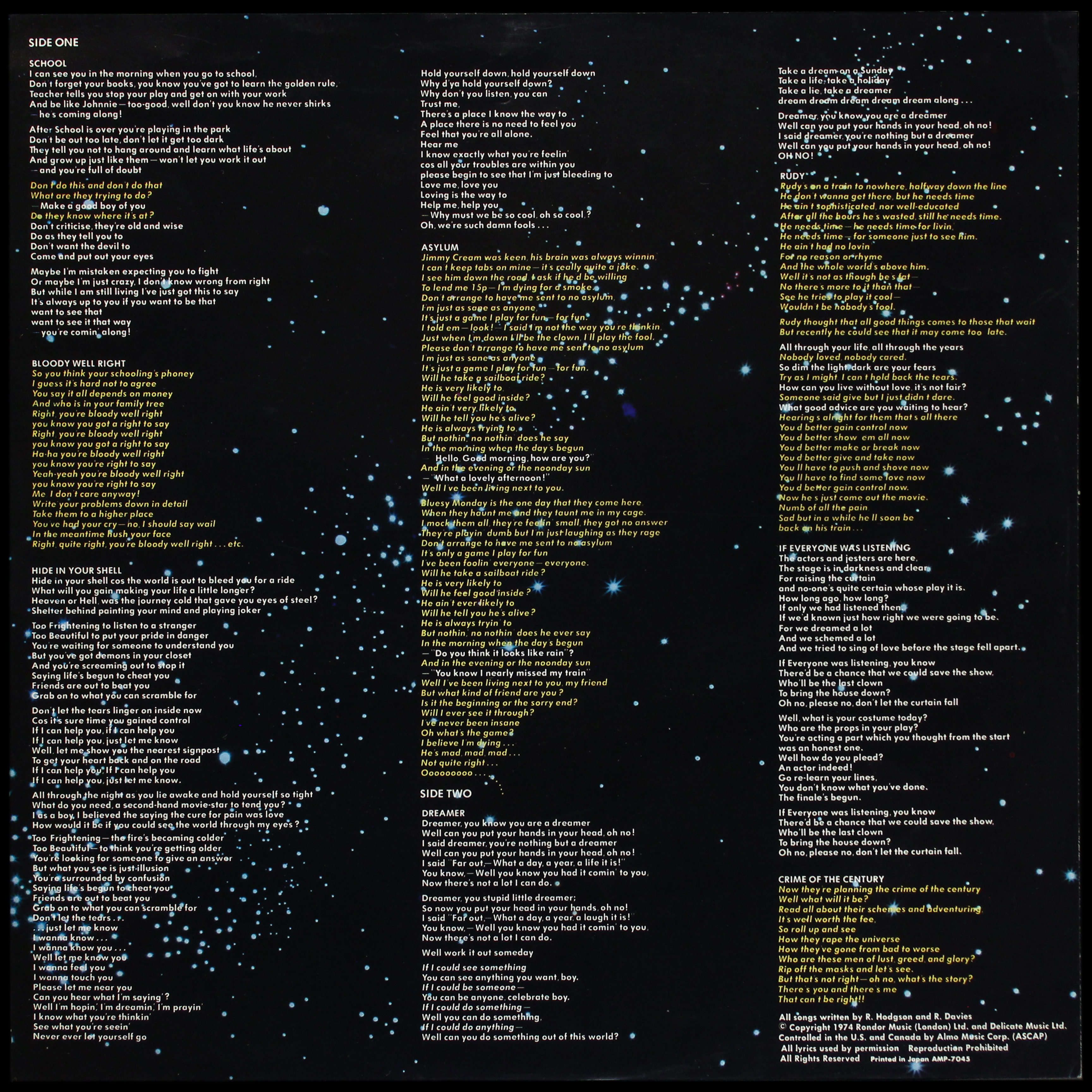 LP Supertramp — Crime Of The Century фото 4