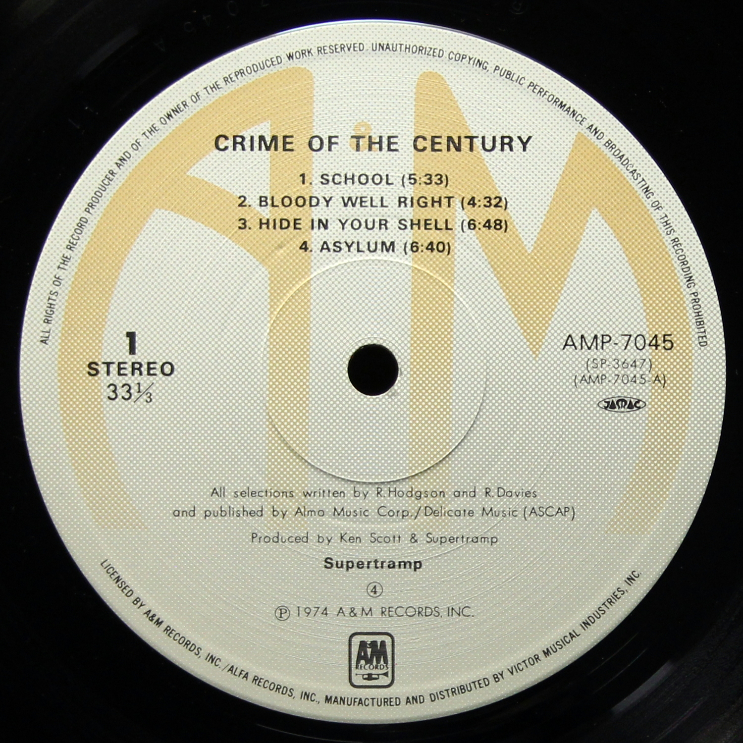 LP Supertramp — Crime Of The Century фото 5