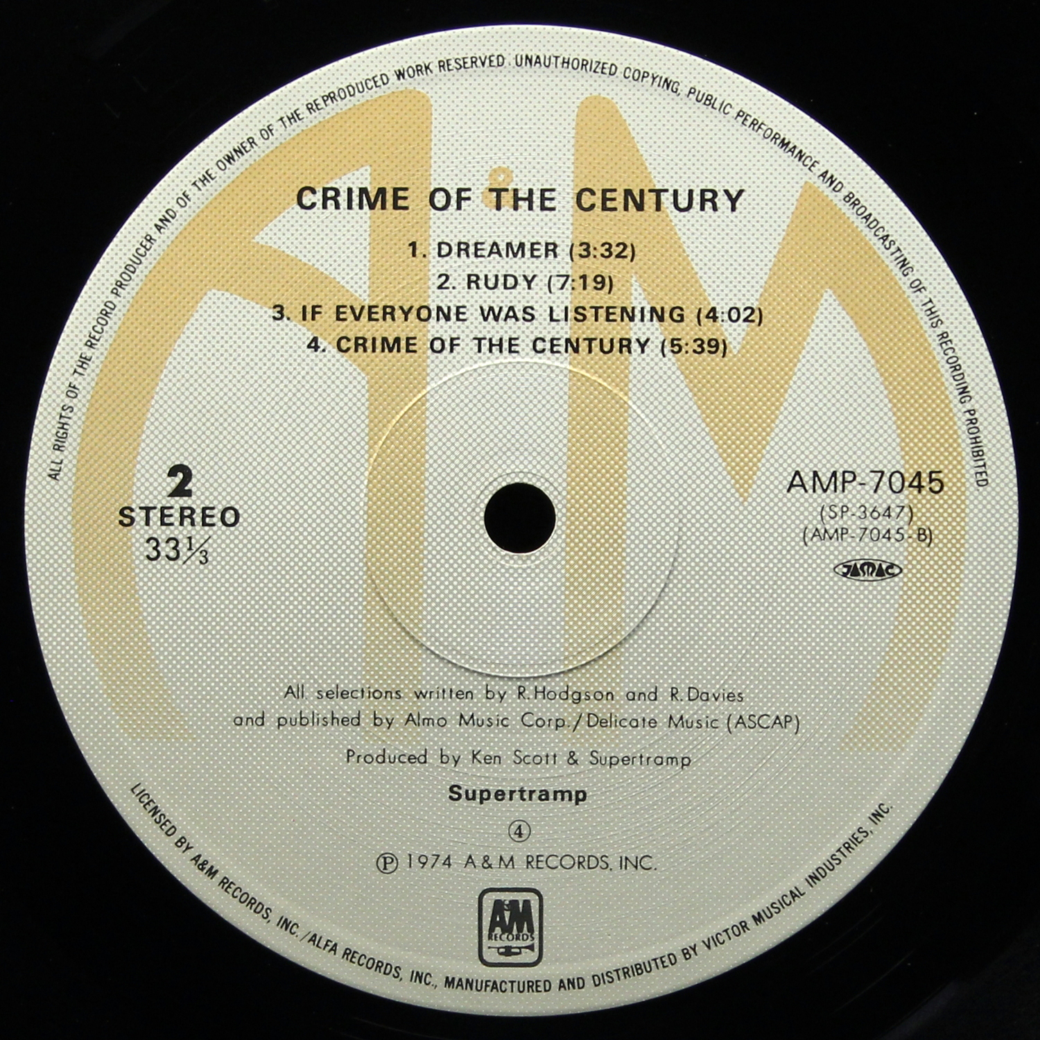 LP Supertramp — Crime Of The Century фото 6