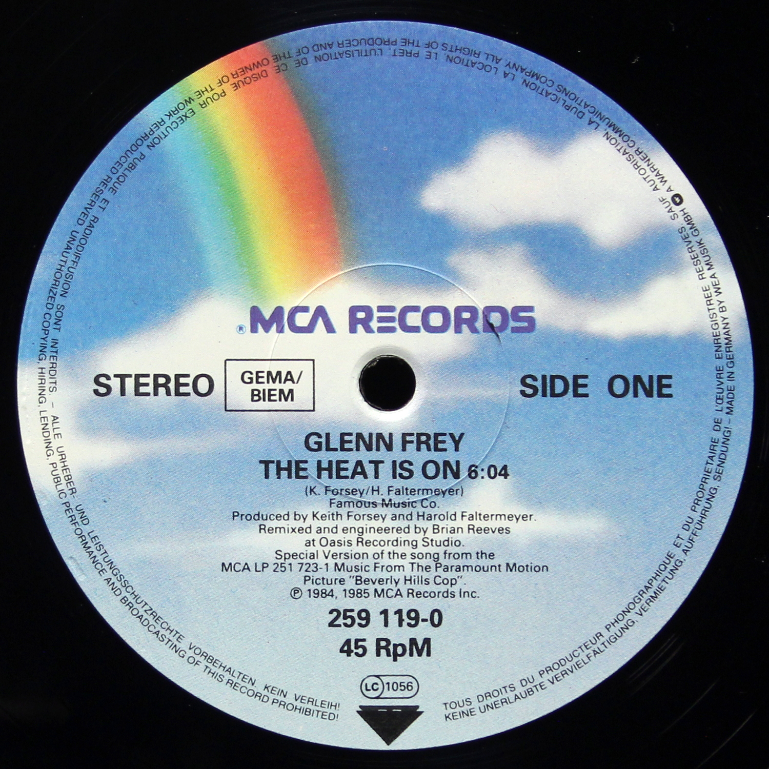 LP Glenn Frey — Heat Is On (макси сингл) фото 2