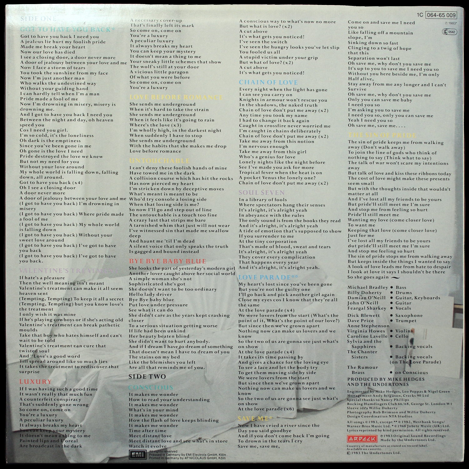 LP Undertones — Sin Of Pride фото 2