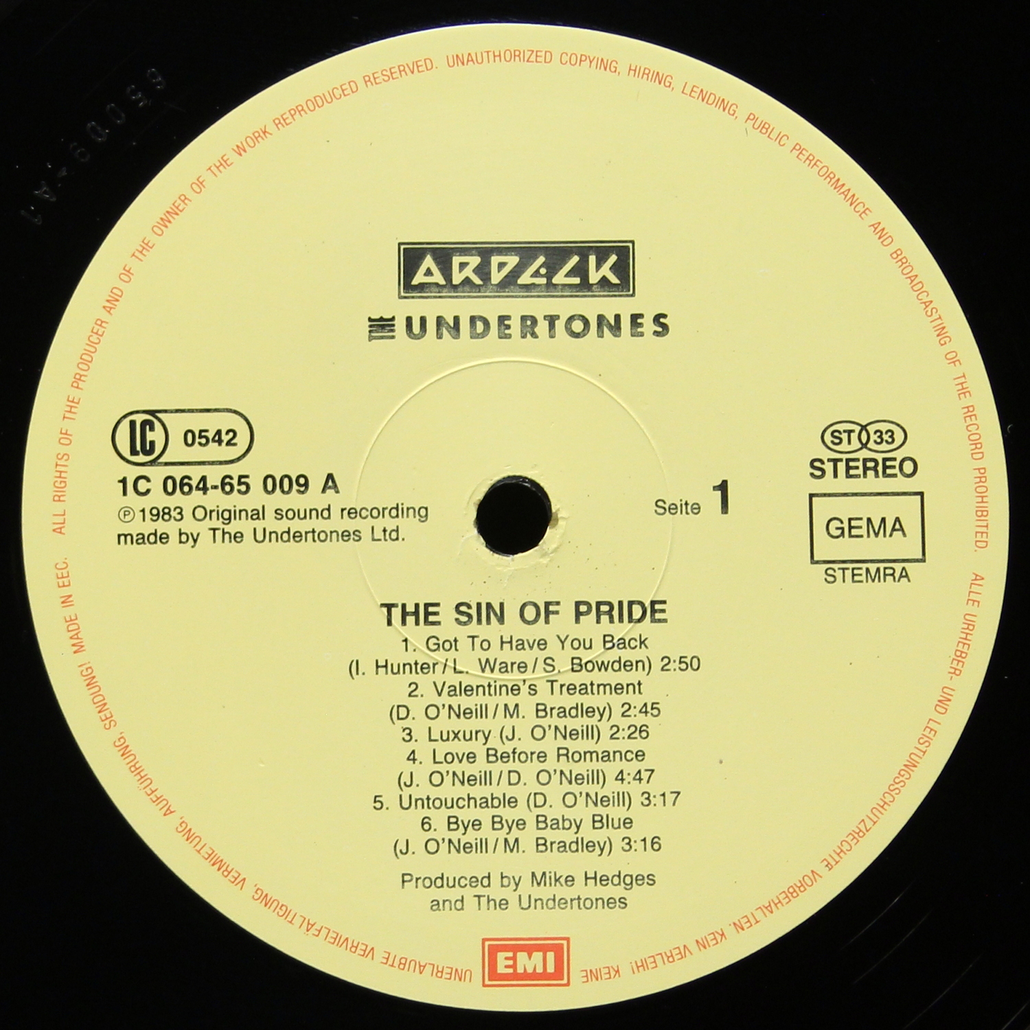 LP Undertones — Sin Of Pride фото 3
