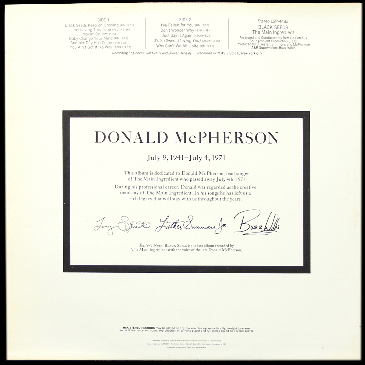 LP Main Ingredient — Black Seeds фото 2