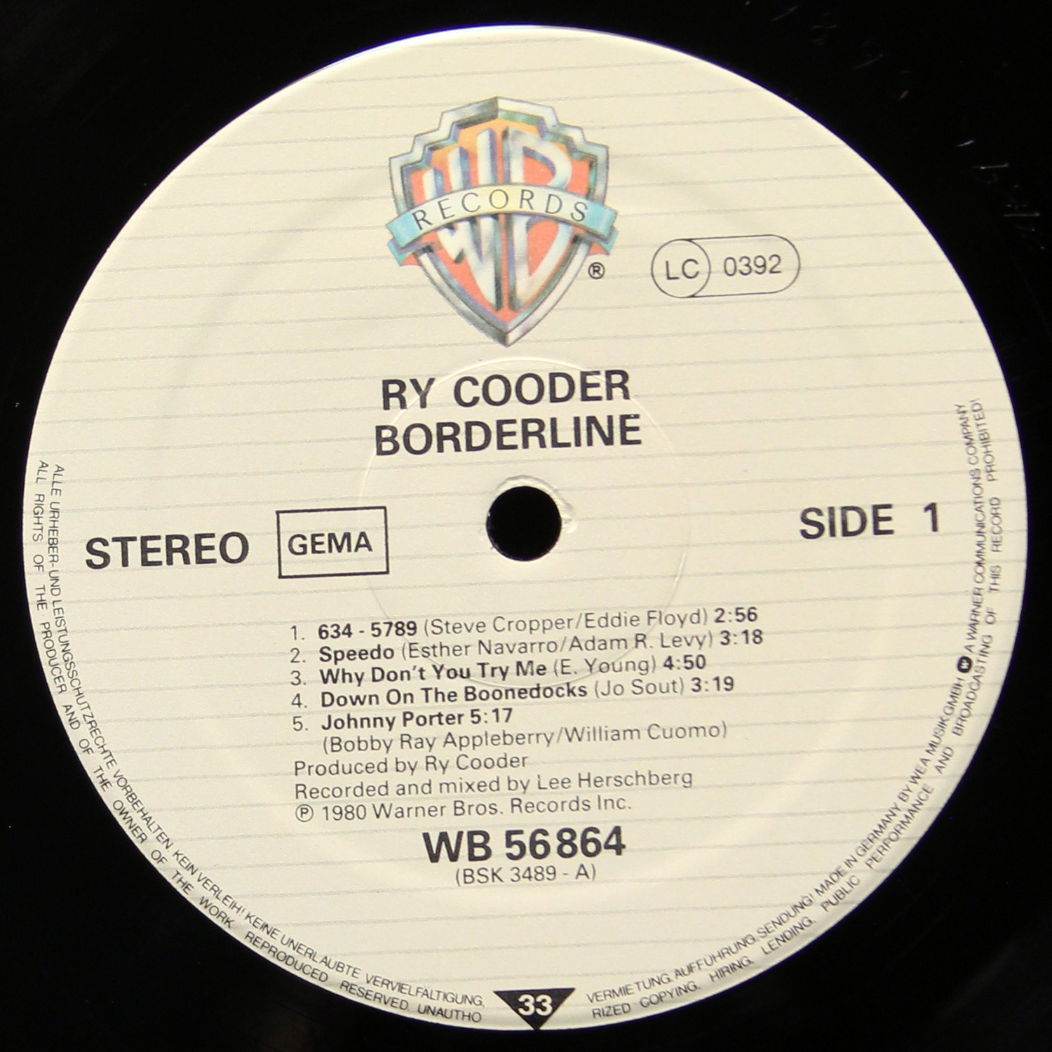 LP Ry Cooder — Borderline фото 3