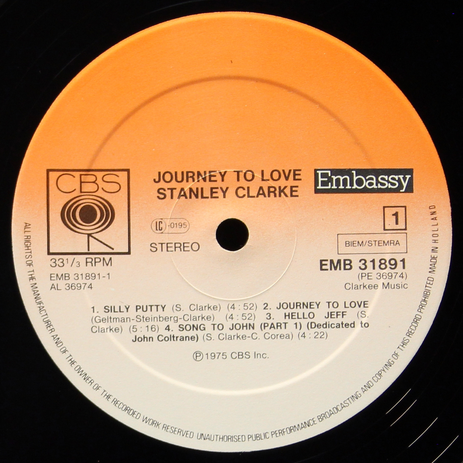 LP Stanley Clarke — Journey To Love фото 2