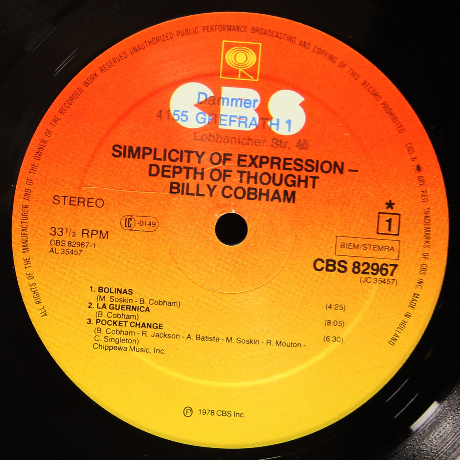 LP Billy Cobham — Simplicity Of Expression фото 3