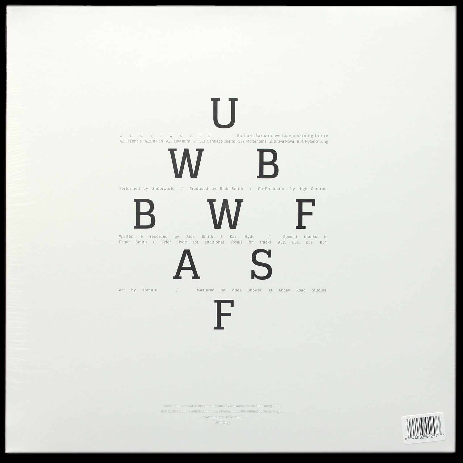 LP Underworld — Barbara Barbara, We Face A Shining Future (+ буклет) фото 2