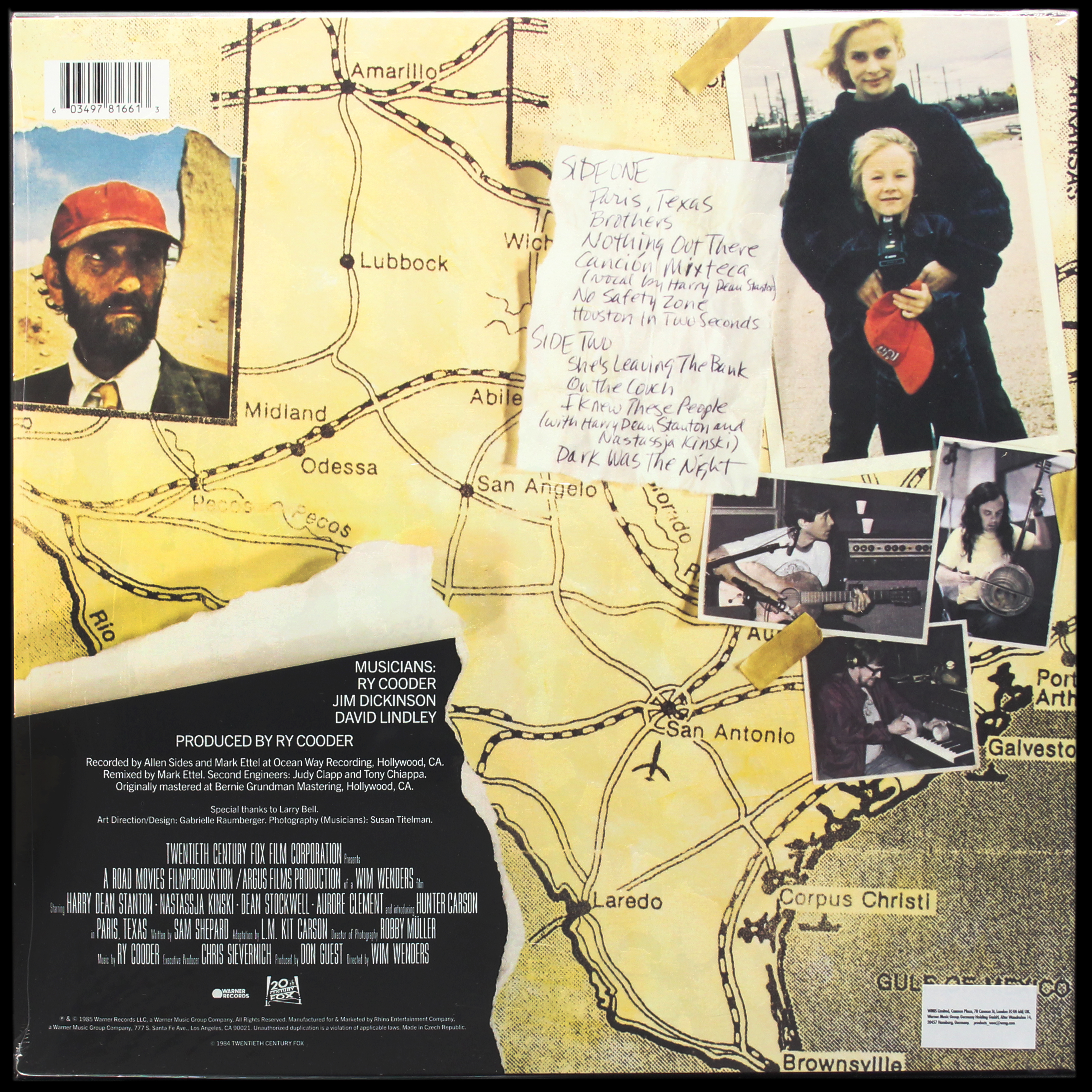 LP Ry Cooder — Paris, Texas (Original Motion Picture Soundtrack) (цветной винил) фото 2