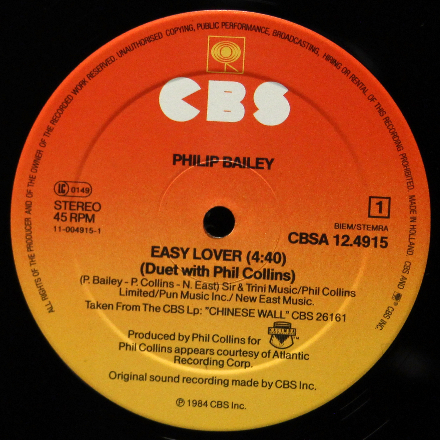 LP Philip Bailey — Easy Lover (макси сингл) фото 2