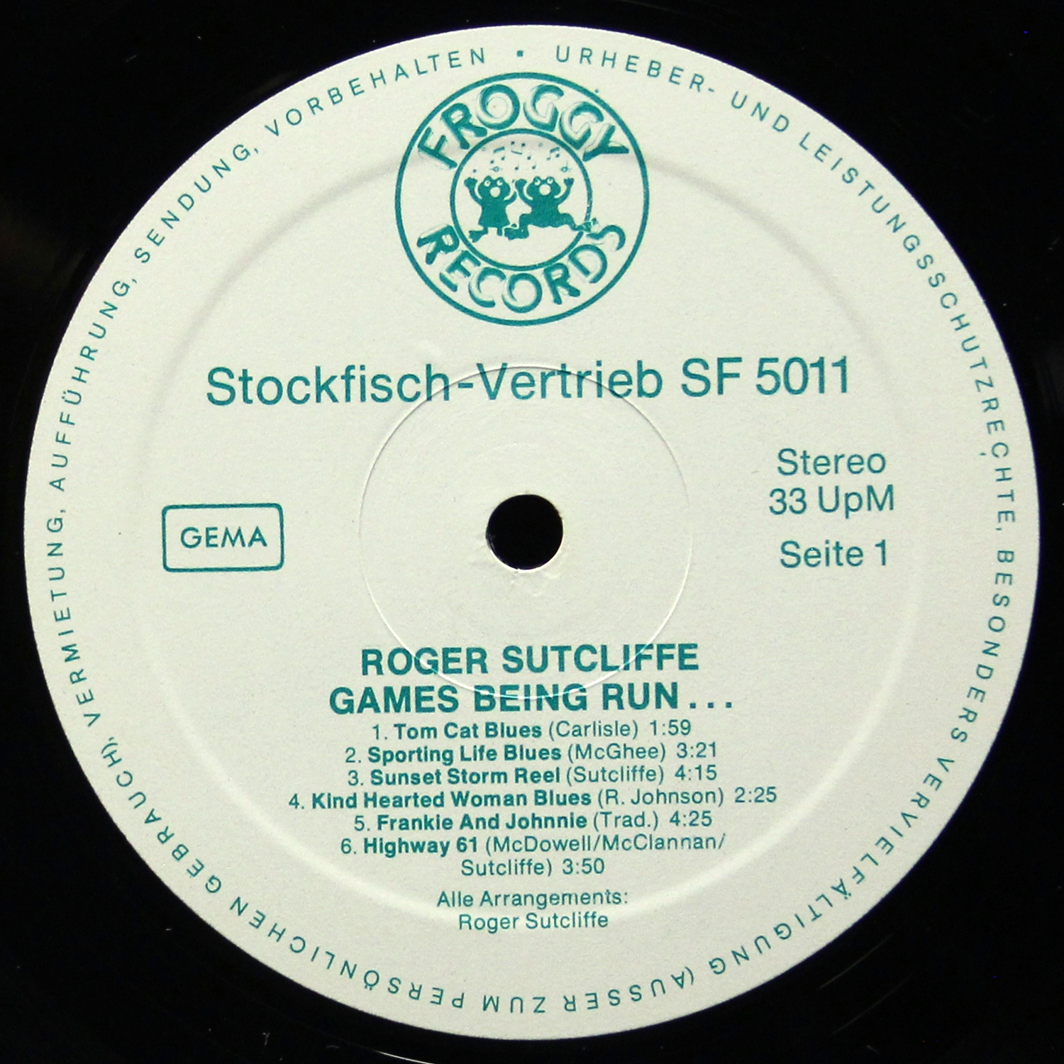 LP Roger Sutcliffe — Games Being Run... фото 2