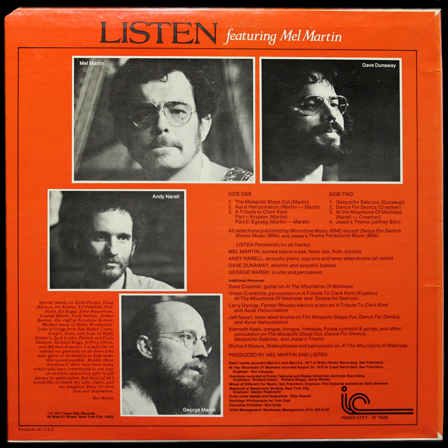 LP Listen — Listen Featuring Mel Martin фото 2