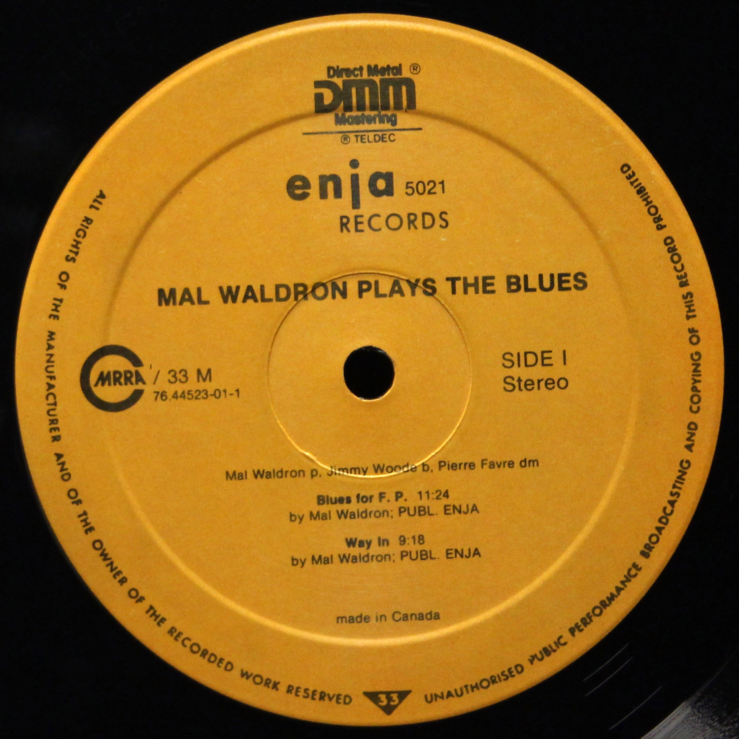 LP Mal Waldron — Plays The Blues - Live At The Domicile фото 3