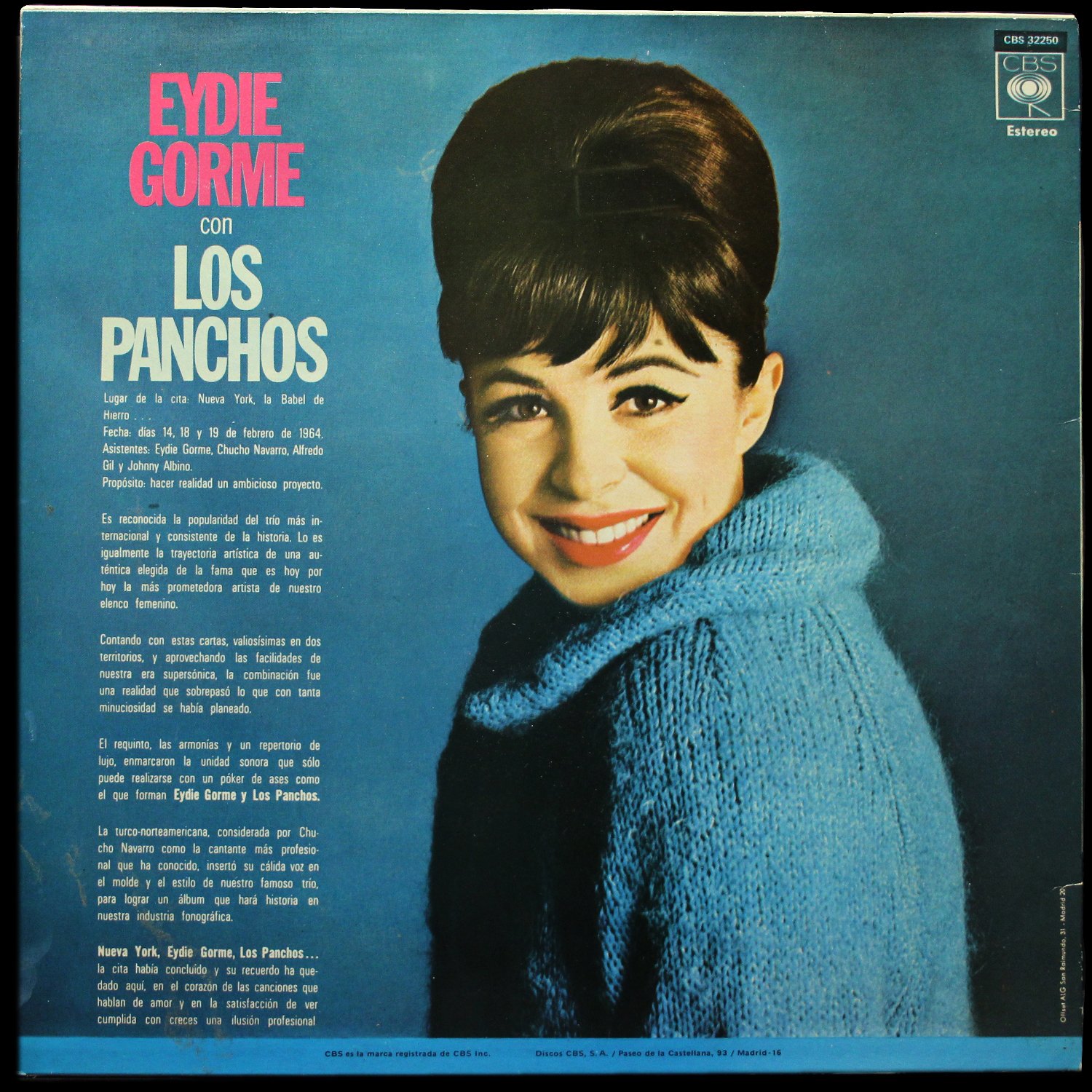 LP Eydie Gorme — Eydie Gorme Canta En Espanol Con Los Panchos фото 2