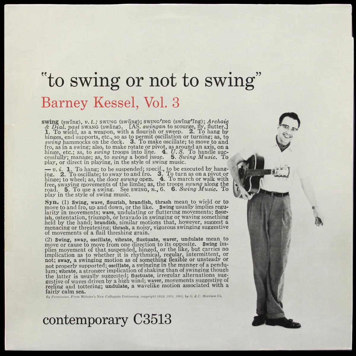 LP Barney Kessel — Vol.3, To Swing Or Not To Swing фото
