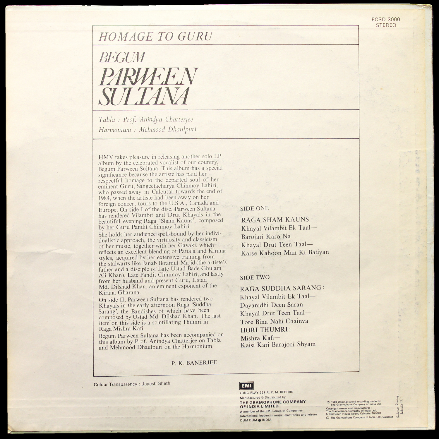 LP Parween Sultana — Homage To Guru фото 2