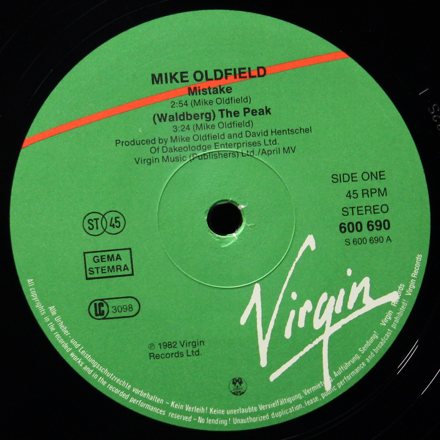 LP Mike Oldfield — Mistake / (Waldberg) The Peak / Family Man / Mount Teide фото 2