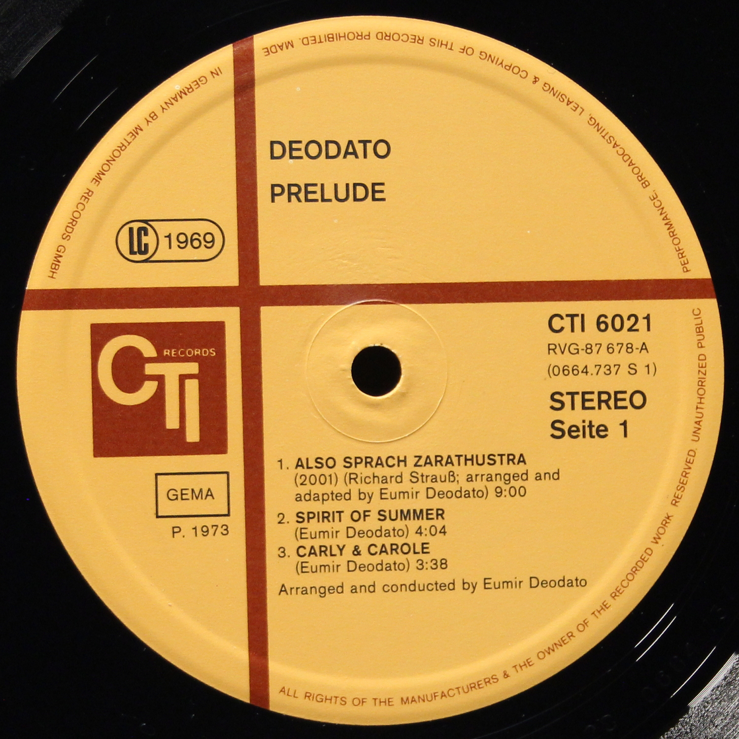 LP Eumir Deodato — Prelude фото 2