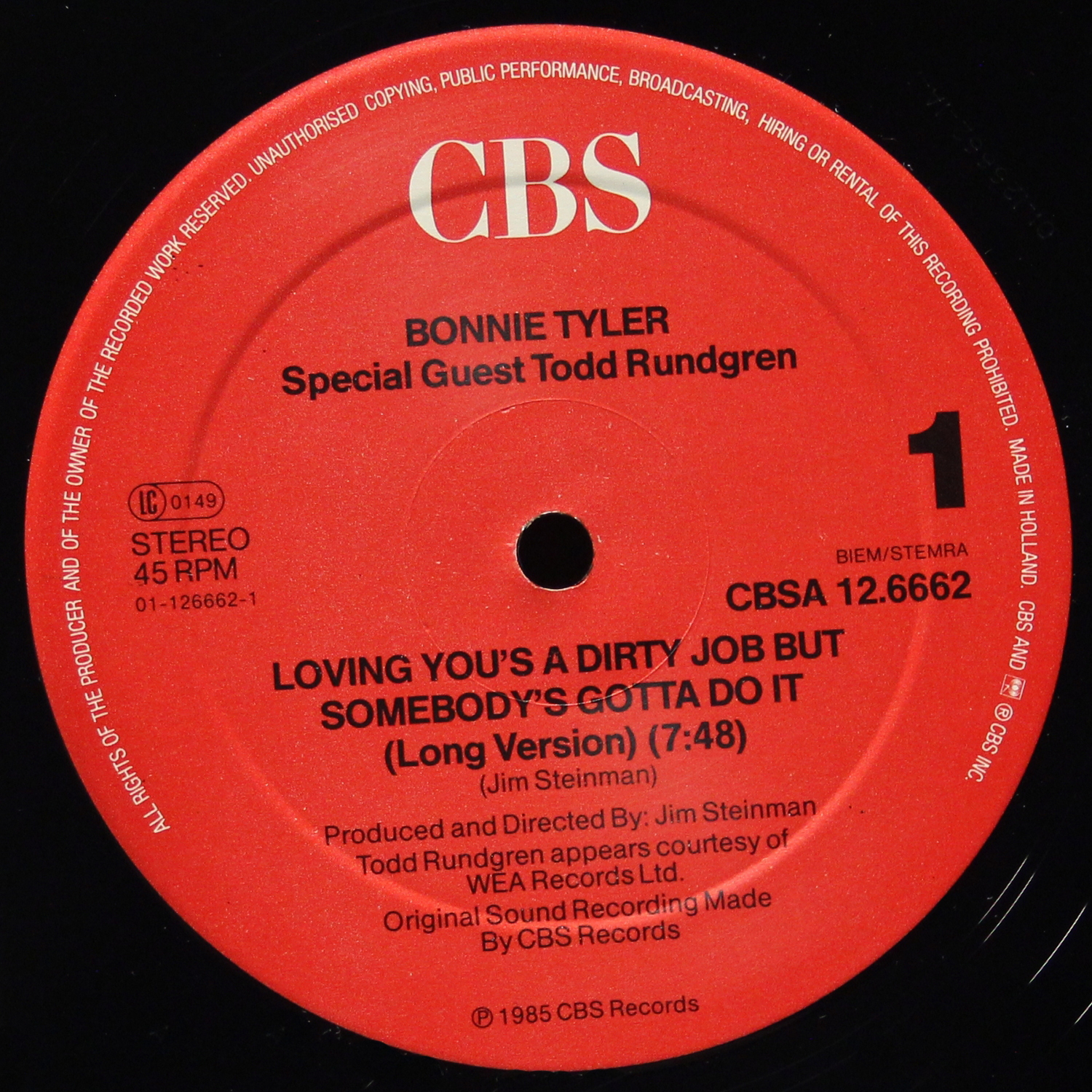 LP Bonnie Tyler — Loving You's A Dirty Job But Somebody's Gotta Do It (макси сингл) фото 3