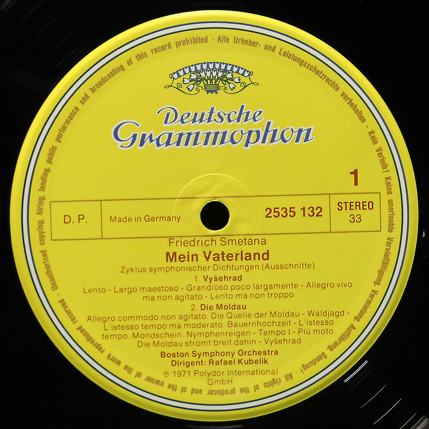 LP Rafael Kubelik — Smetana: Die Moldau фото 2