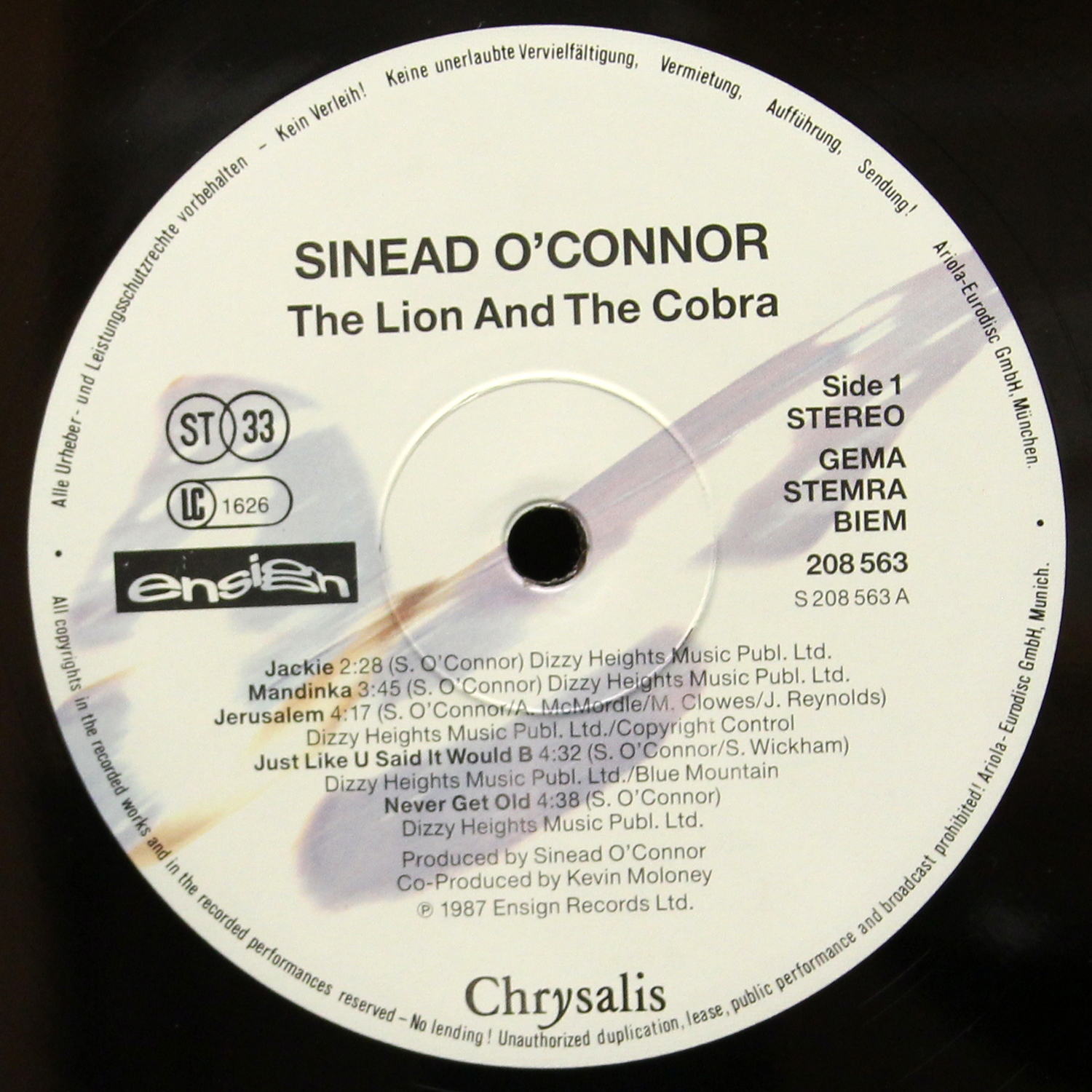 LP Sinead O'Connor — Lion And The Cobra фото 3