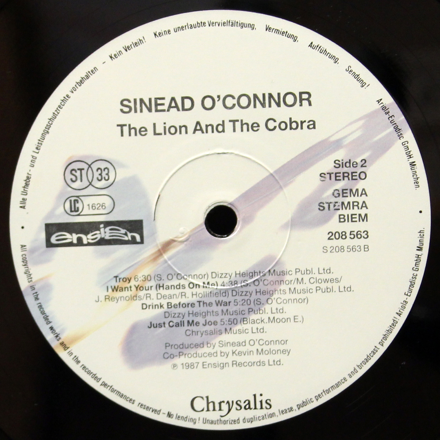 LP Sinead O'Connor — Lion And The Cobra фото 4