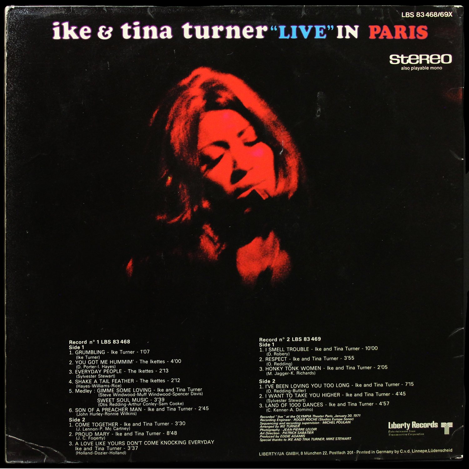 LP Ike & Tina Turner — Live In Paris - Olympia 1971 (2LP) фото 2