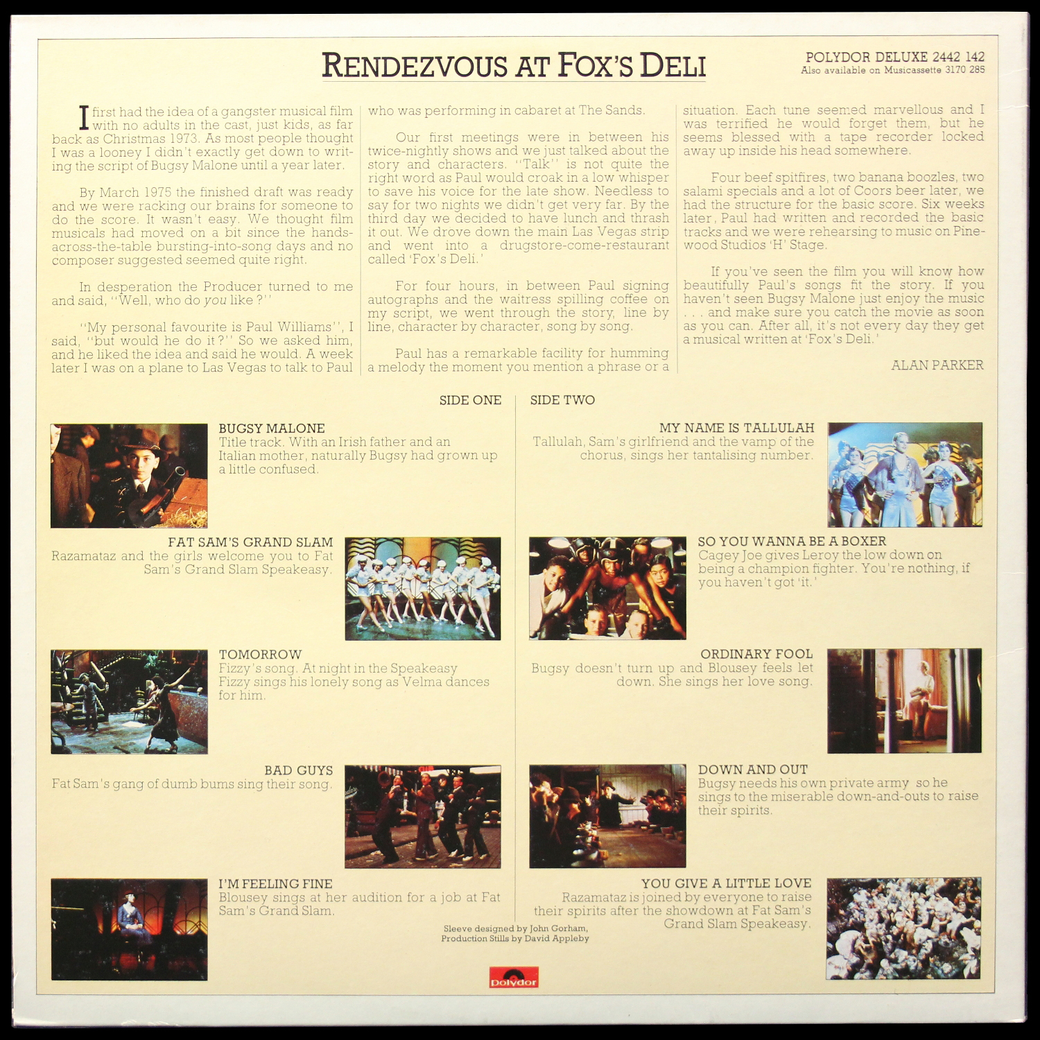 LP Paul Williams — Bugsy Malone (Original Soundtrack Album) фото 2