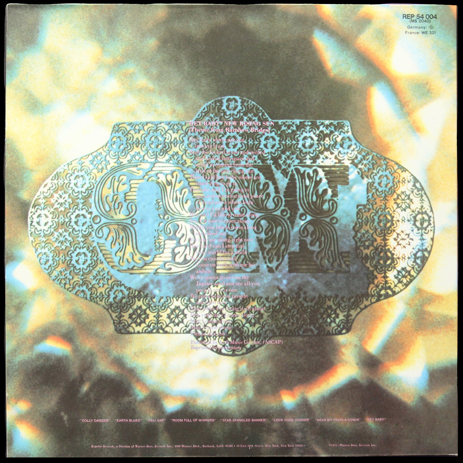 LP Jimi Hendrix — Rainbow Bridge - Original Motion Picture Sound Track фото 2