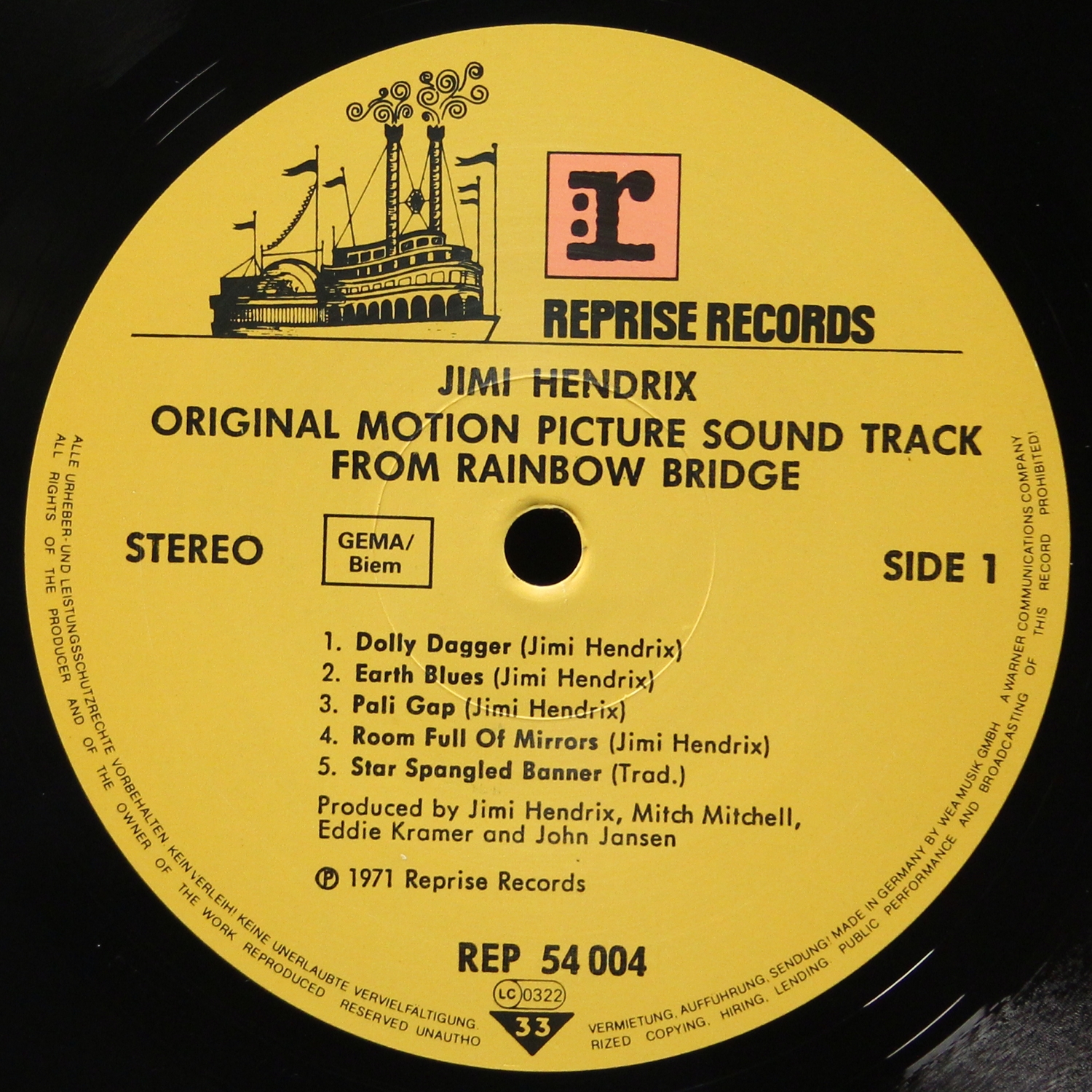 LP Jimi Hendrix — Rainbow Bridge - Original Motion Picture Sound Track фото 3