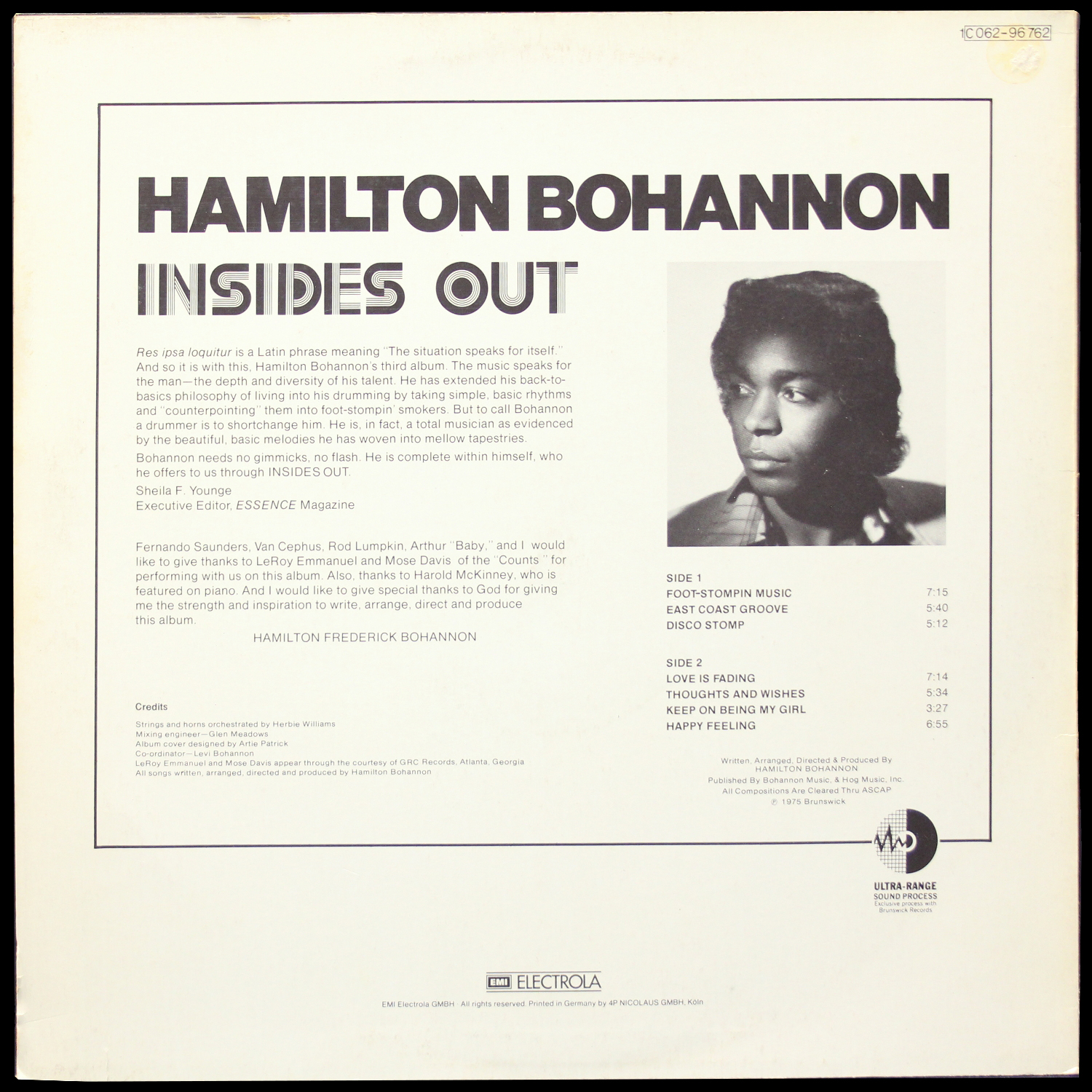 LP Hamilton Bohannon — Insides Out фото 2