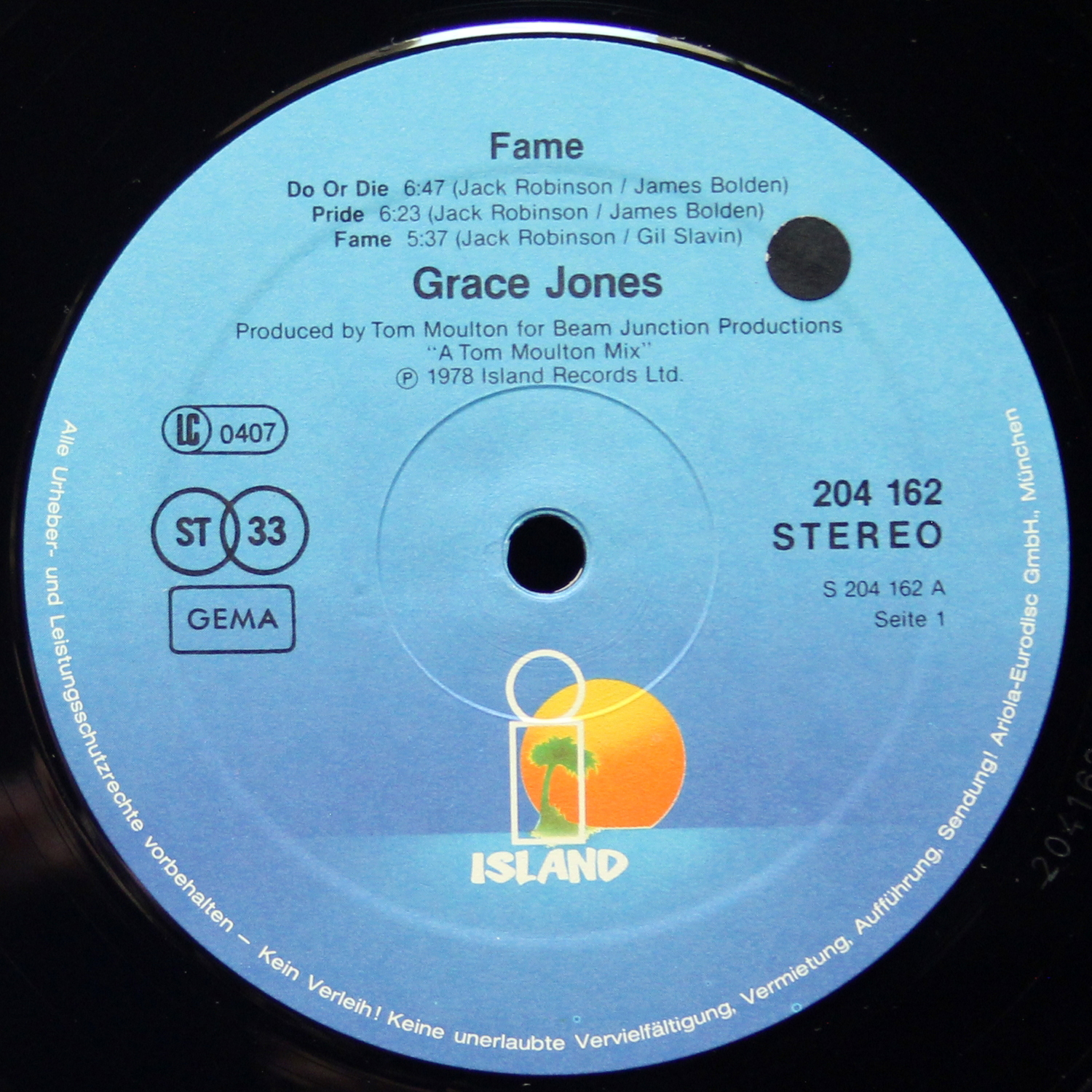 LP Grace Jones — Fame фото 2