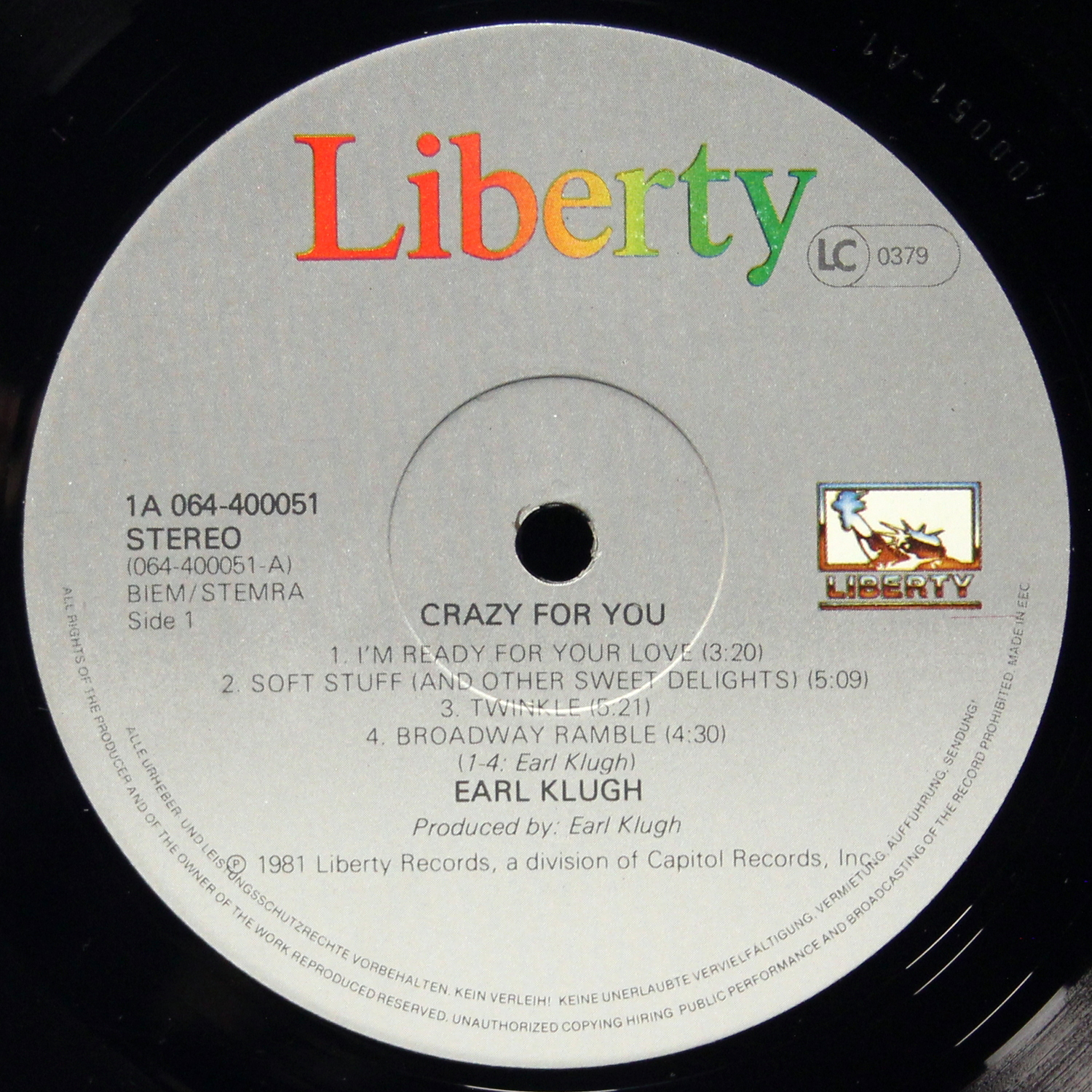 LP Earl Klugh — Crazy For You фото 2