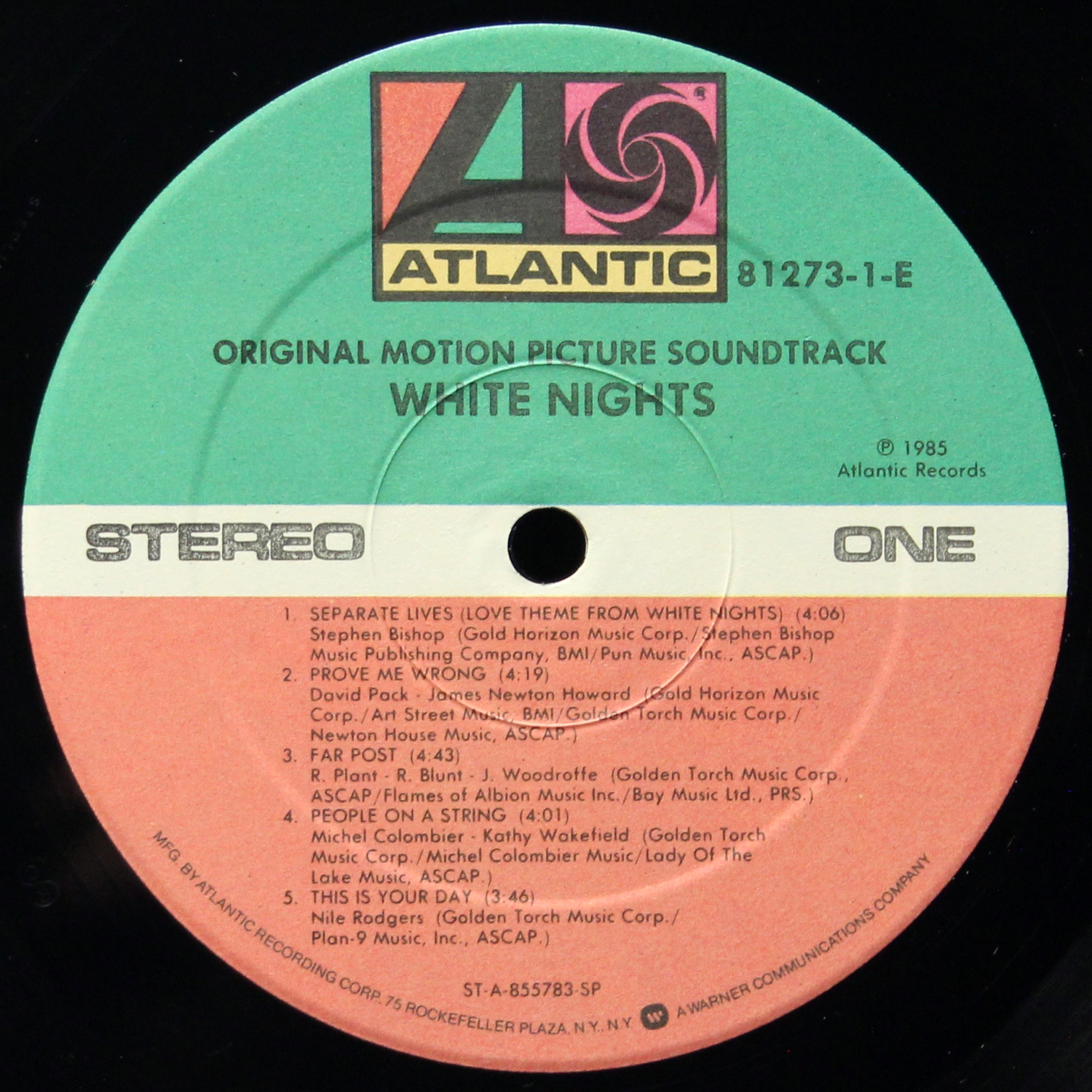 LP V/A — White Nights: Original Motion Picture Soundtrack фото 2