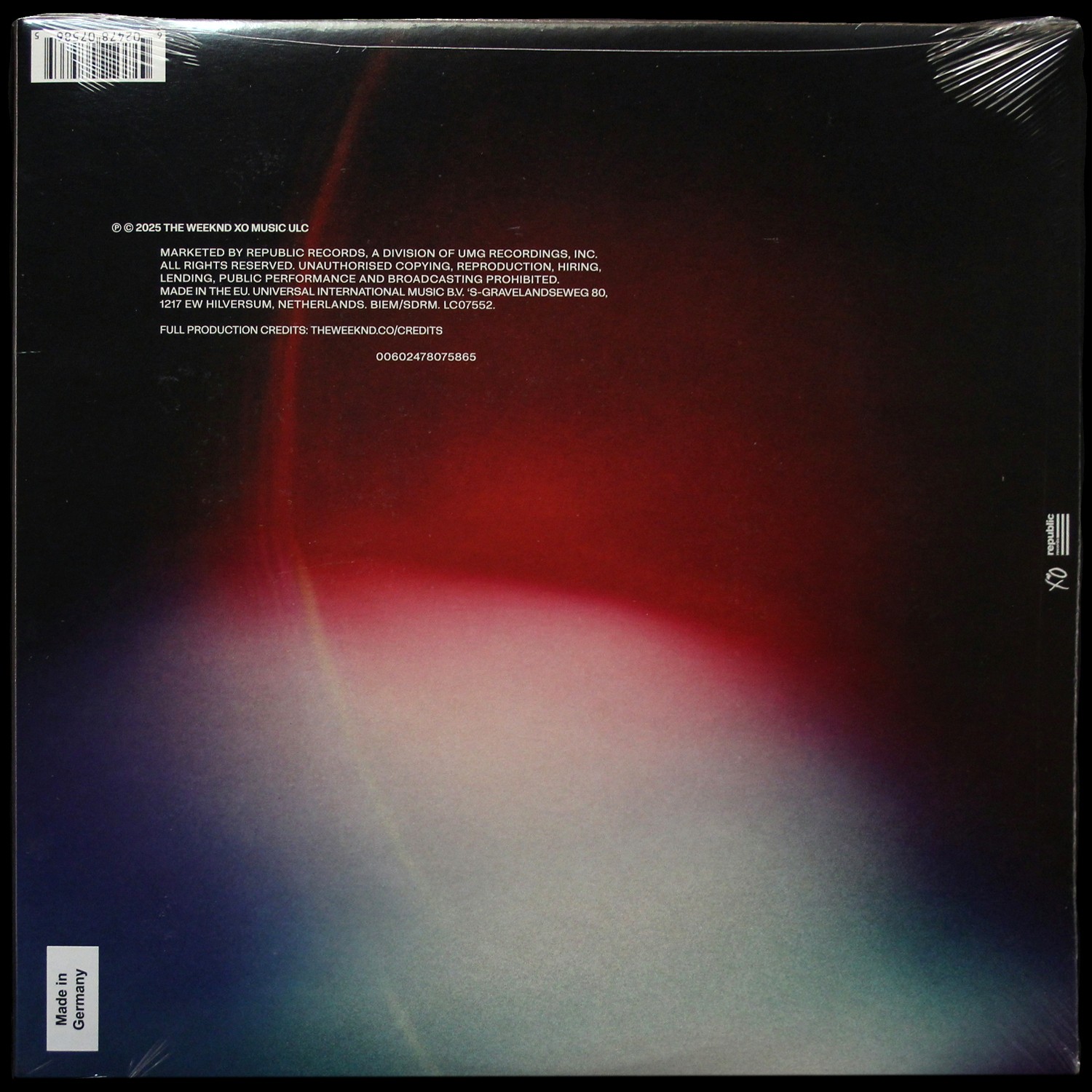 LP Abel Tesfaye — Hurry Up Tomorrow (Original Motion Picture Score) (2LP) фото 2