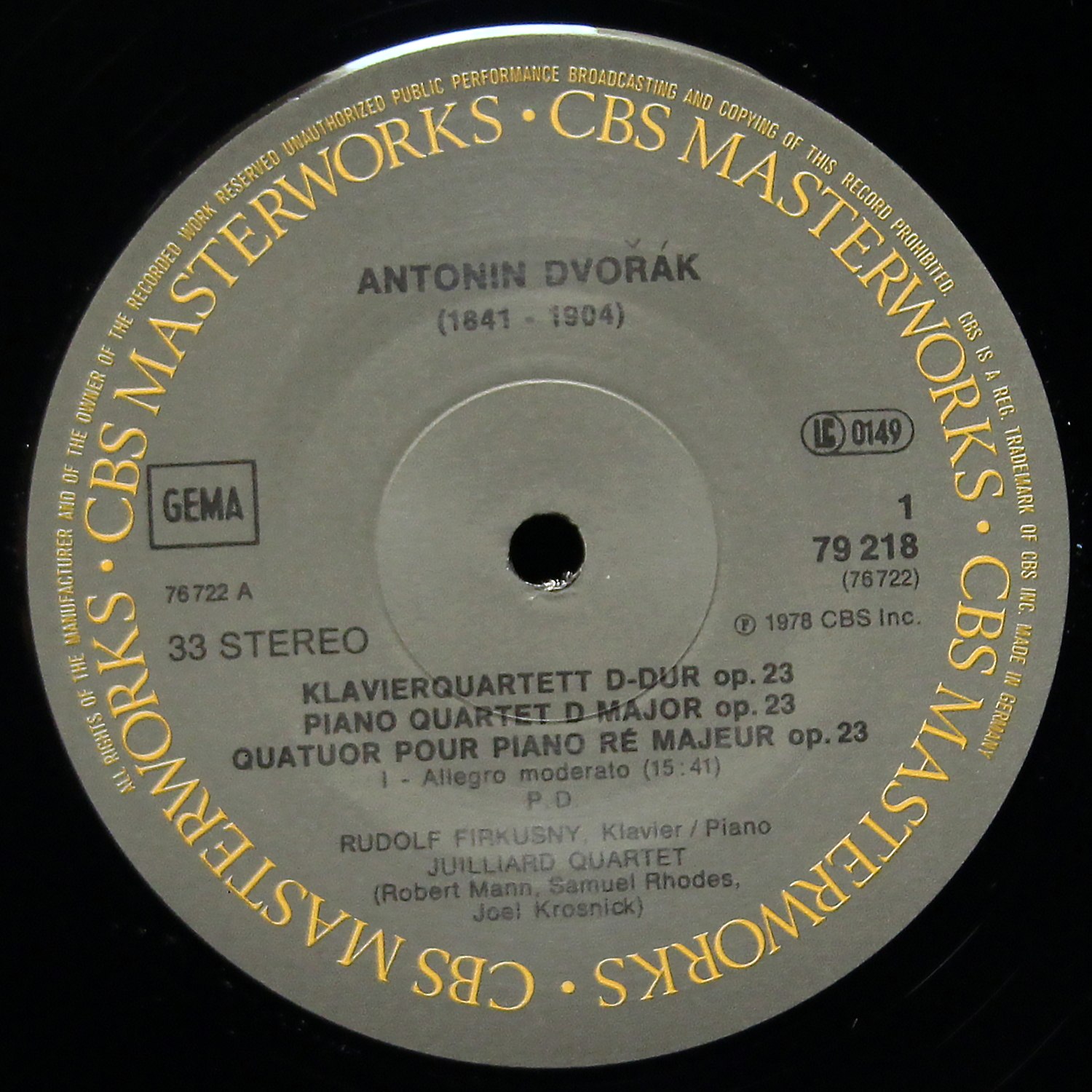 LP Juilliard String Quartet — Dvorak: Klavierquartette Op.23 & 87 (2LP) фото 3