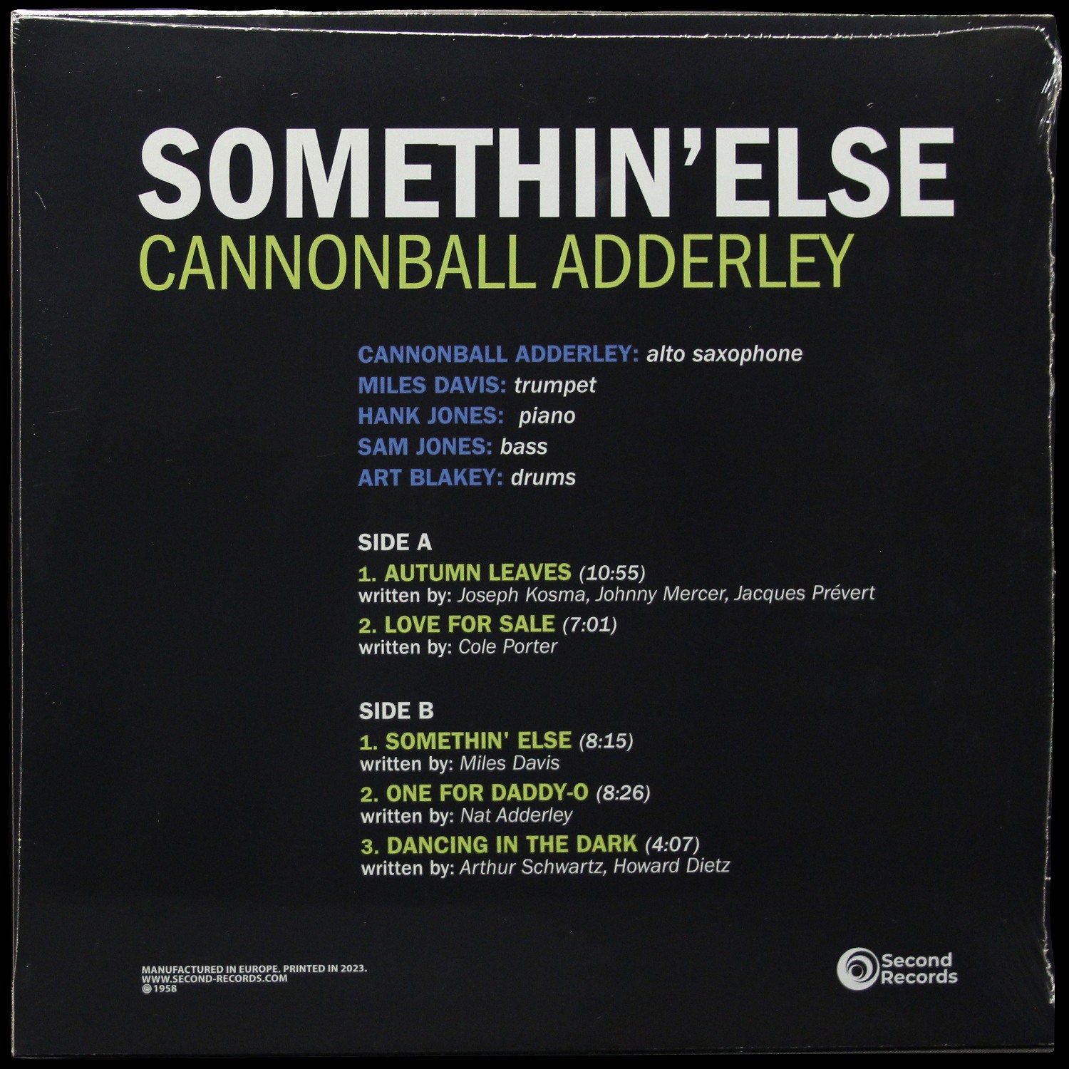 LP Cannonball Adderley — Somethin' Else фото 2