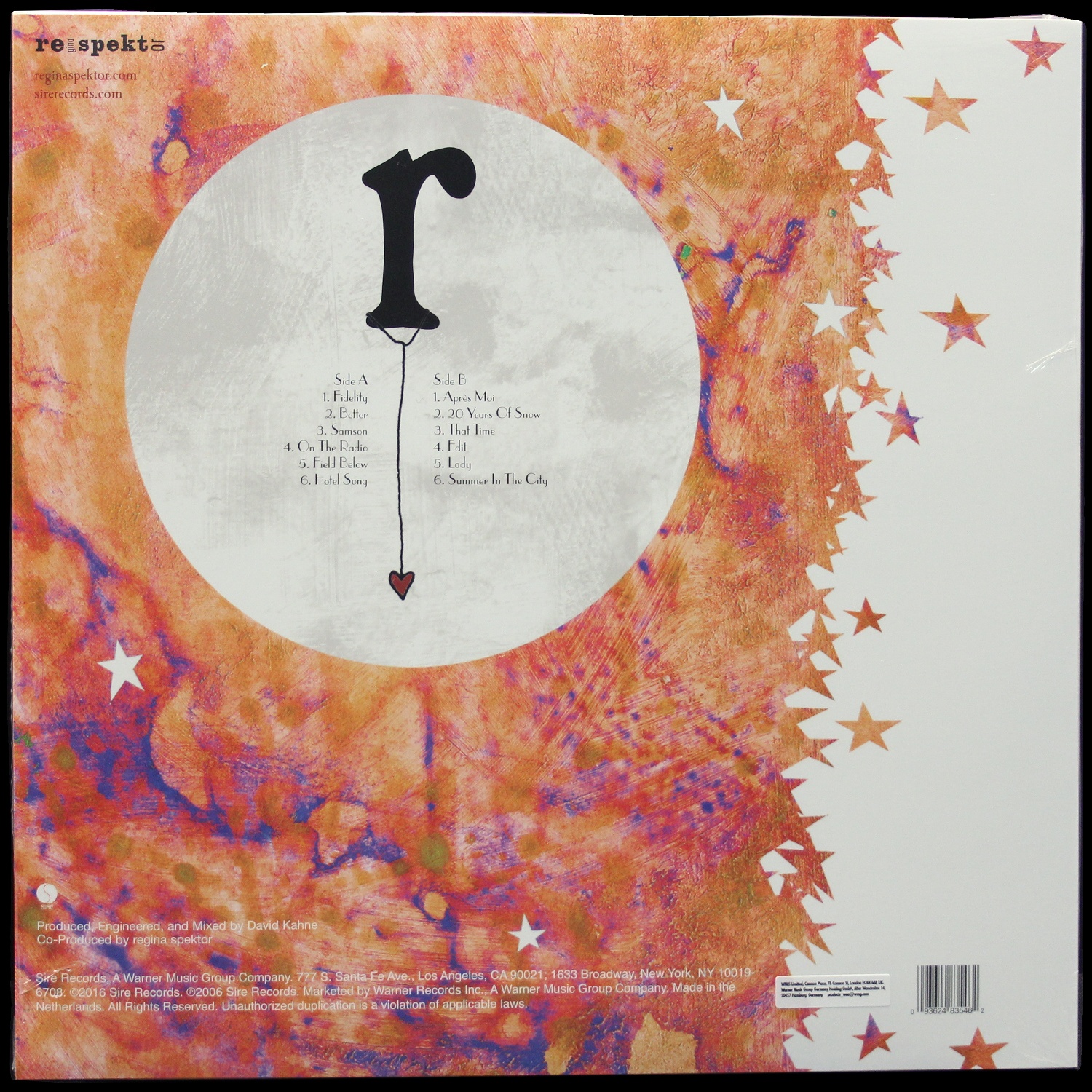 LP Regina Spektor — Begin To Hope (цветной винил) фото 2