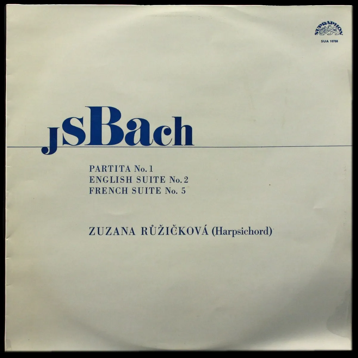 LP Zuzana Ruzickova — Bach: Partita No.1 / English Suite No.2 / French Suite No.5 (моно) фото