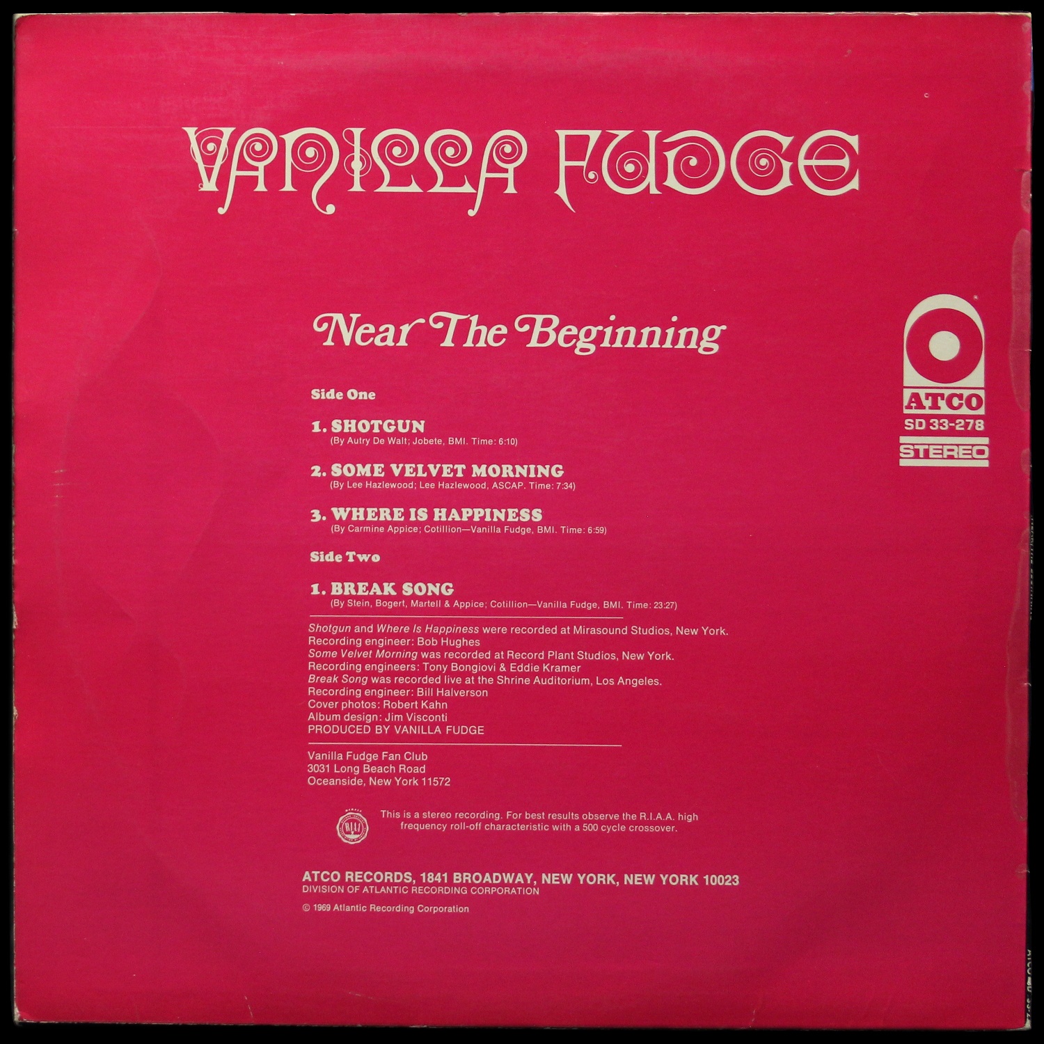 LP Vanilla Fudge — Near The Beginning фото 2