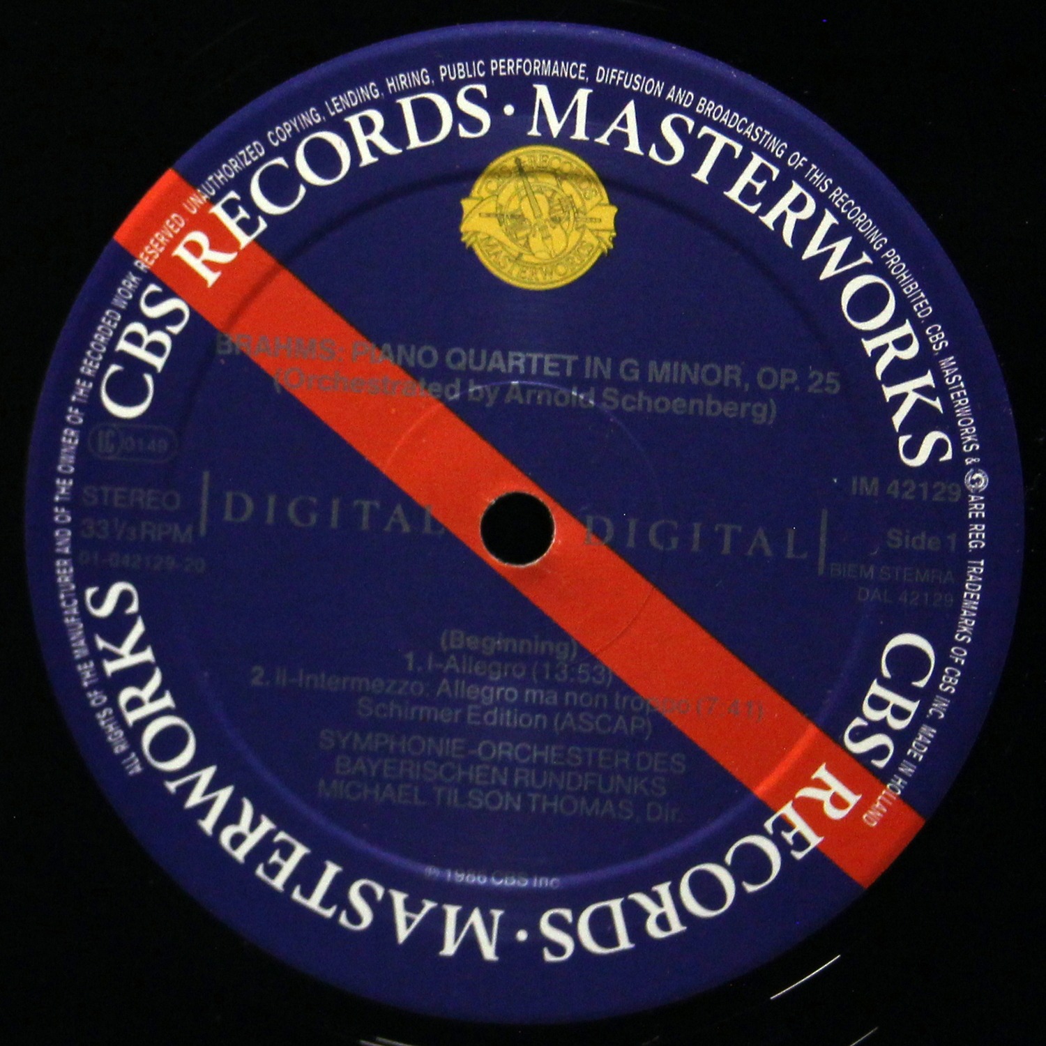 LP Michael Tilson Thomas — Brahms/Schoenberg/Bach: Piano Quartet, Op. 25 – Two Chorale Preludes фото 2