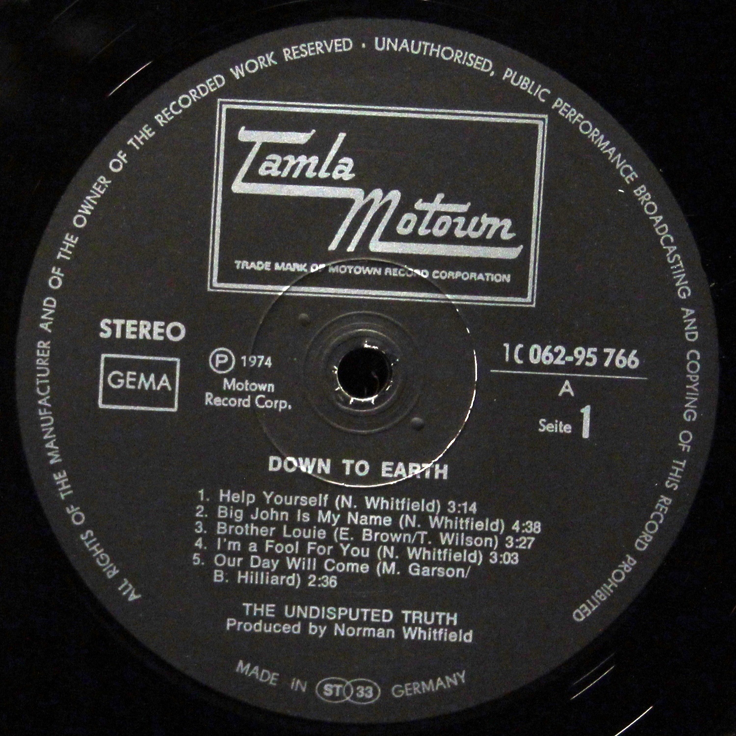 LP Undisputed Truth — Down To Earth фото 3